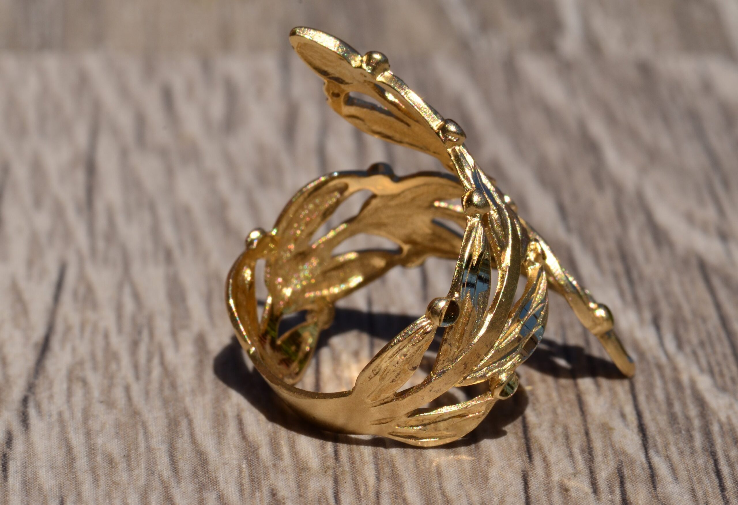 SOLD - The Woodhaven Road: Yellow Gold Floral Statement Ring - Image 5