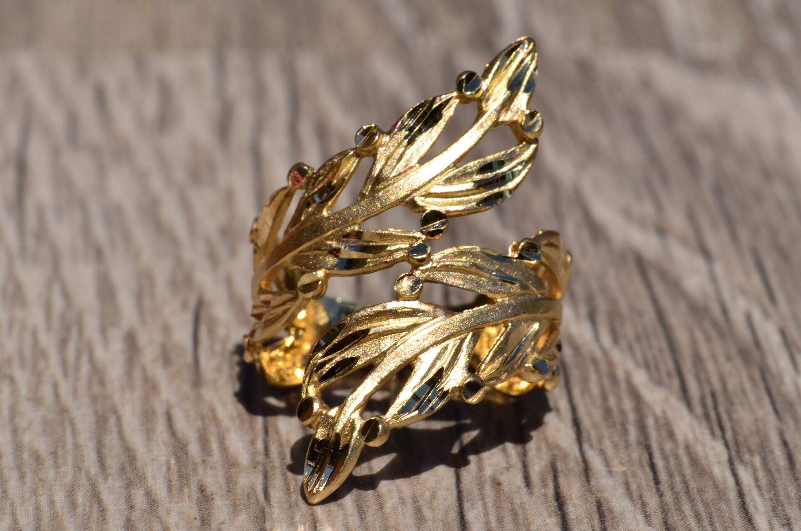 SOLD - The Woodhaven Road: Yellow Gold Floral Statement Ring - Image 7