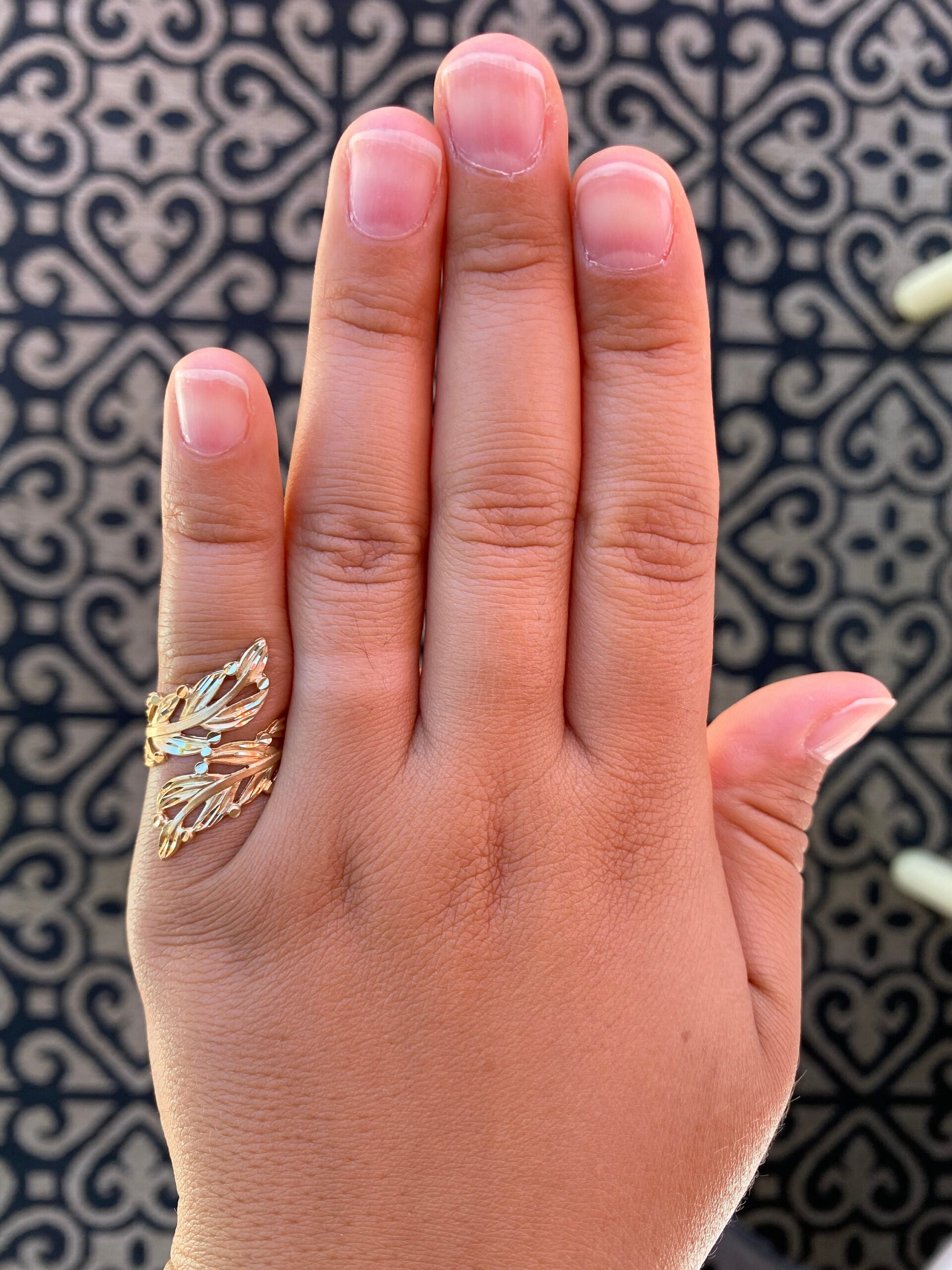 SOLD - The Woodhaven Road: Yellow Gold Floral Statement Ring - Image 9