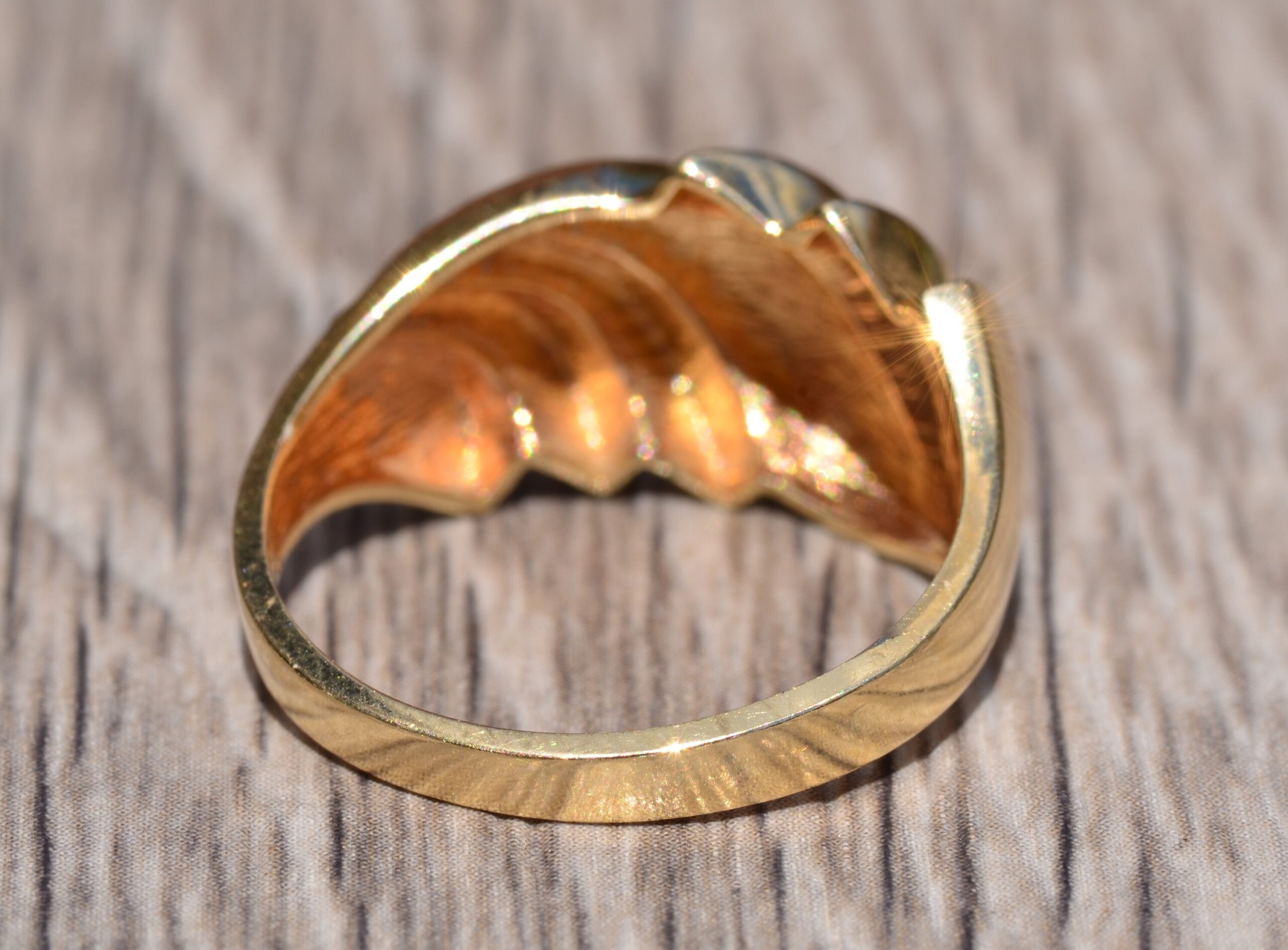 SOLD - The Ballard Street: Contemporary Yellow Gold Wave Ring - Image 4