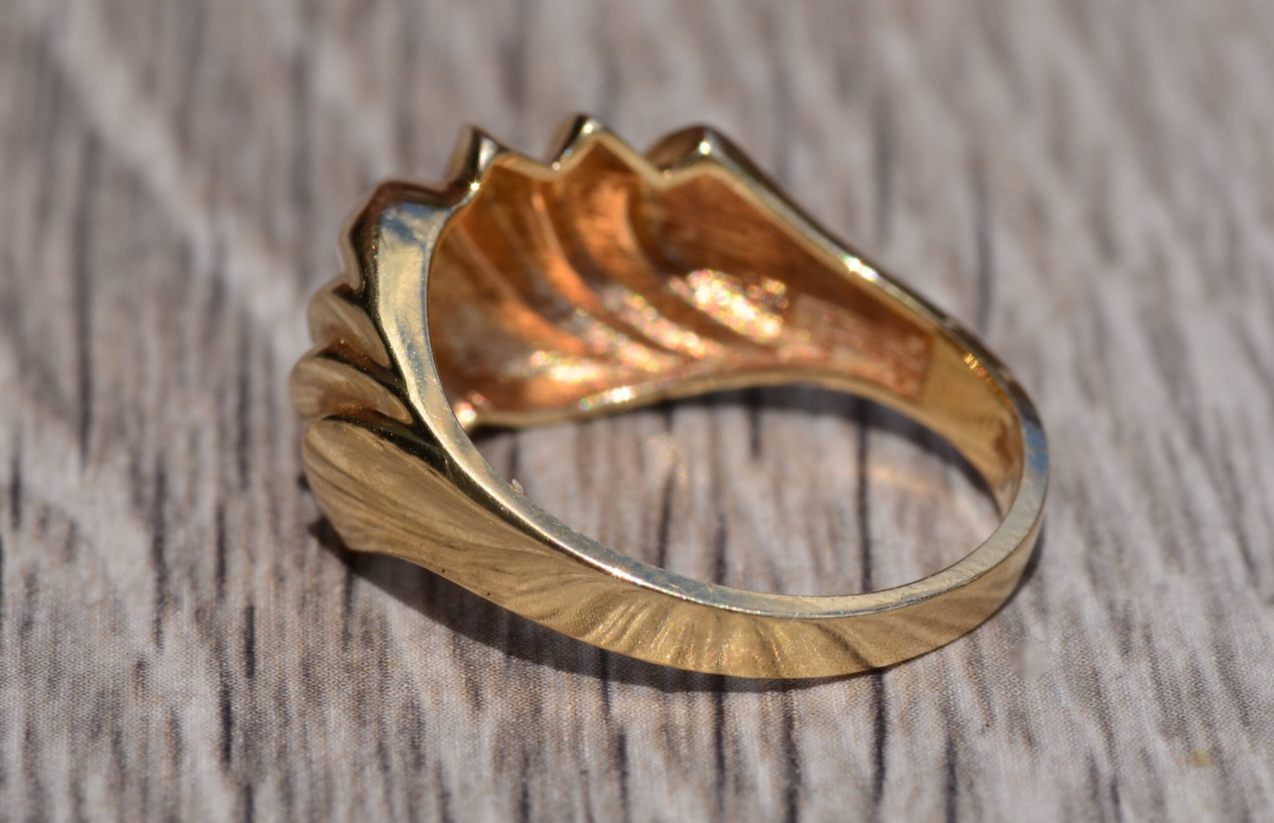 SOLD - The Ballard Street: Contemporary Yellow Gold Wave Ring - Image 3