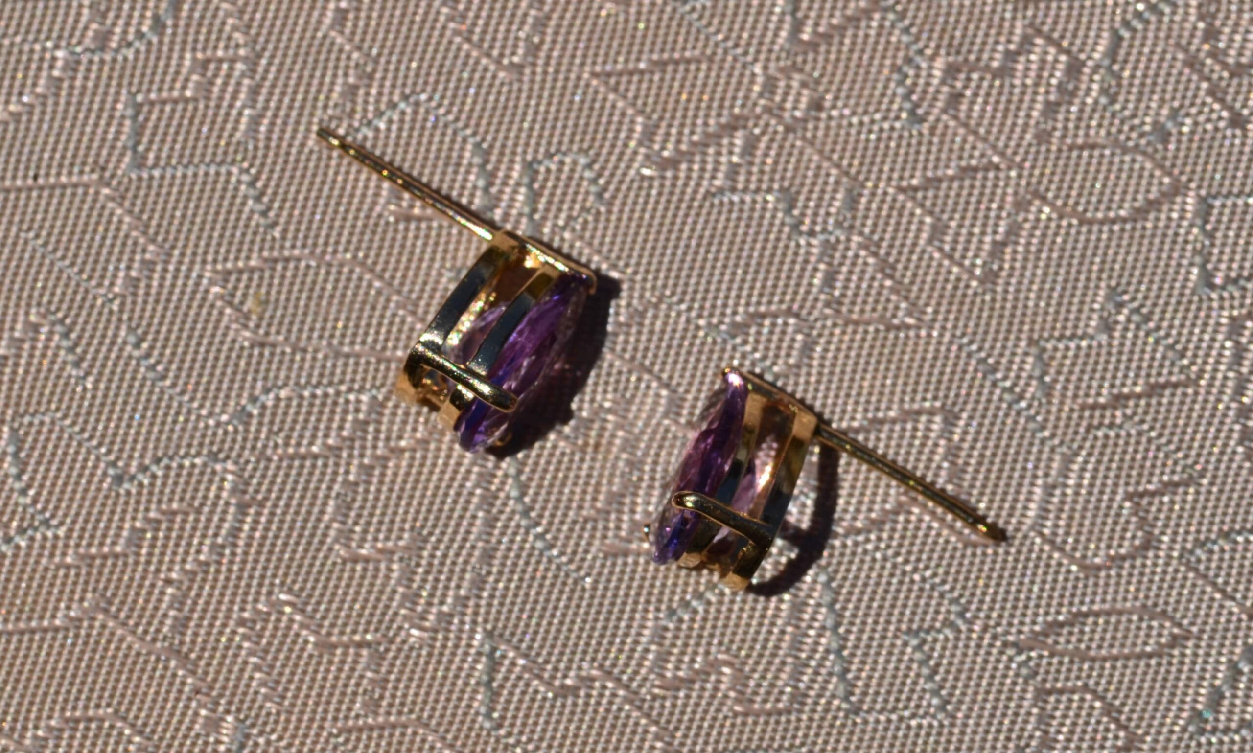 SOLD - The Shiloh Street: Pear Shaped Amethyst Stud Earrings - Image 2