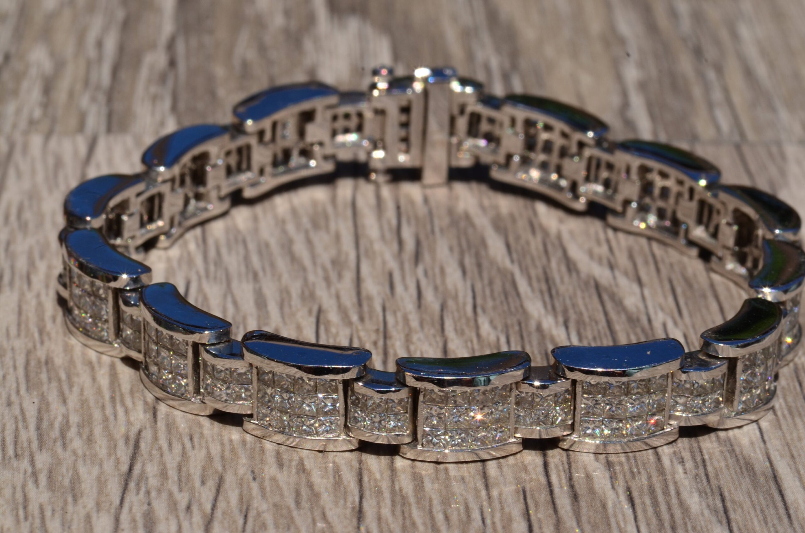 The Charlotte: Gentleman's White Gold and Diamond Bracelet - Image 6