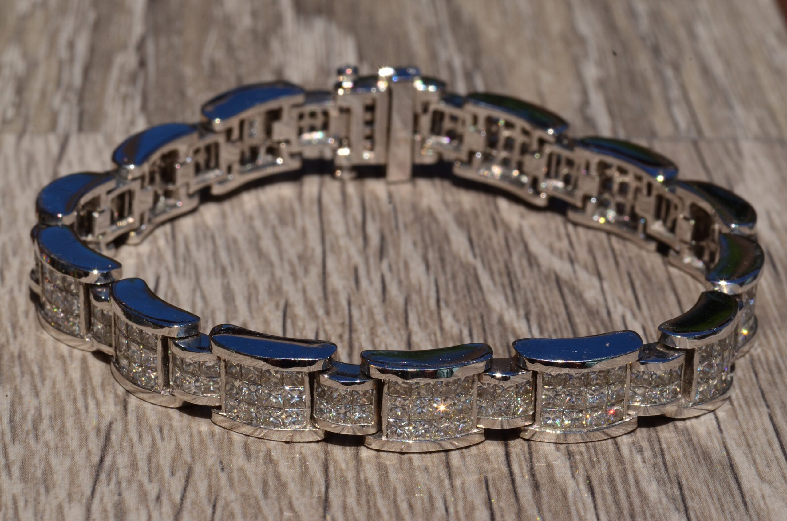 The Charlotte: Gentleman's White Gold and Diamond Bracelet - Image 2