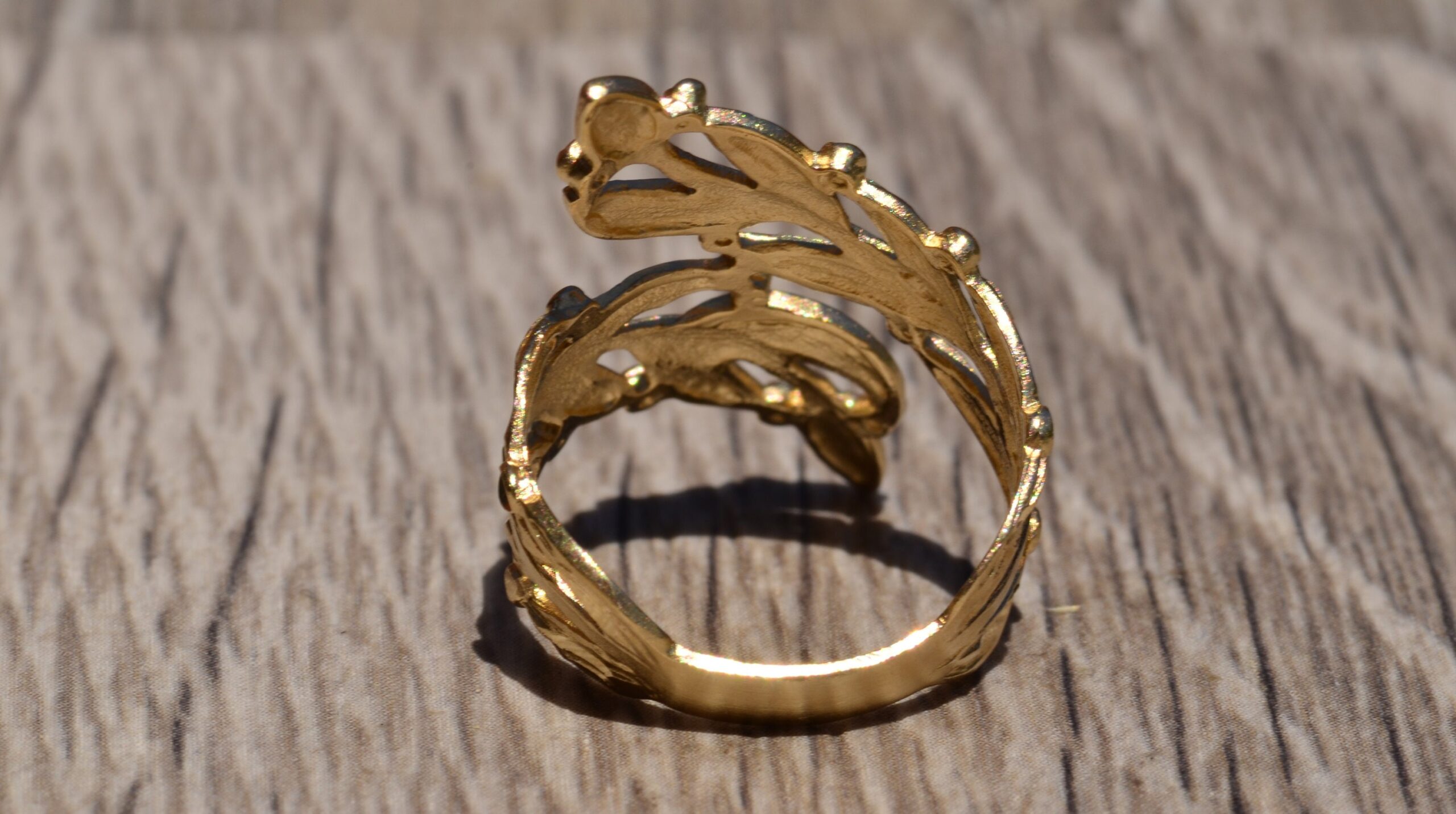 SOLD - The Woodhaven Road: Yellow Gold Floral Statement Ring - Image 4