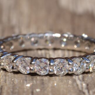 SOLD - The Edinburg:  White Gold Shared Prong Eternity Band set with 2 carats total weight