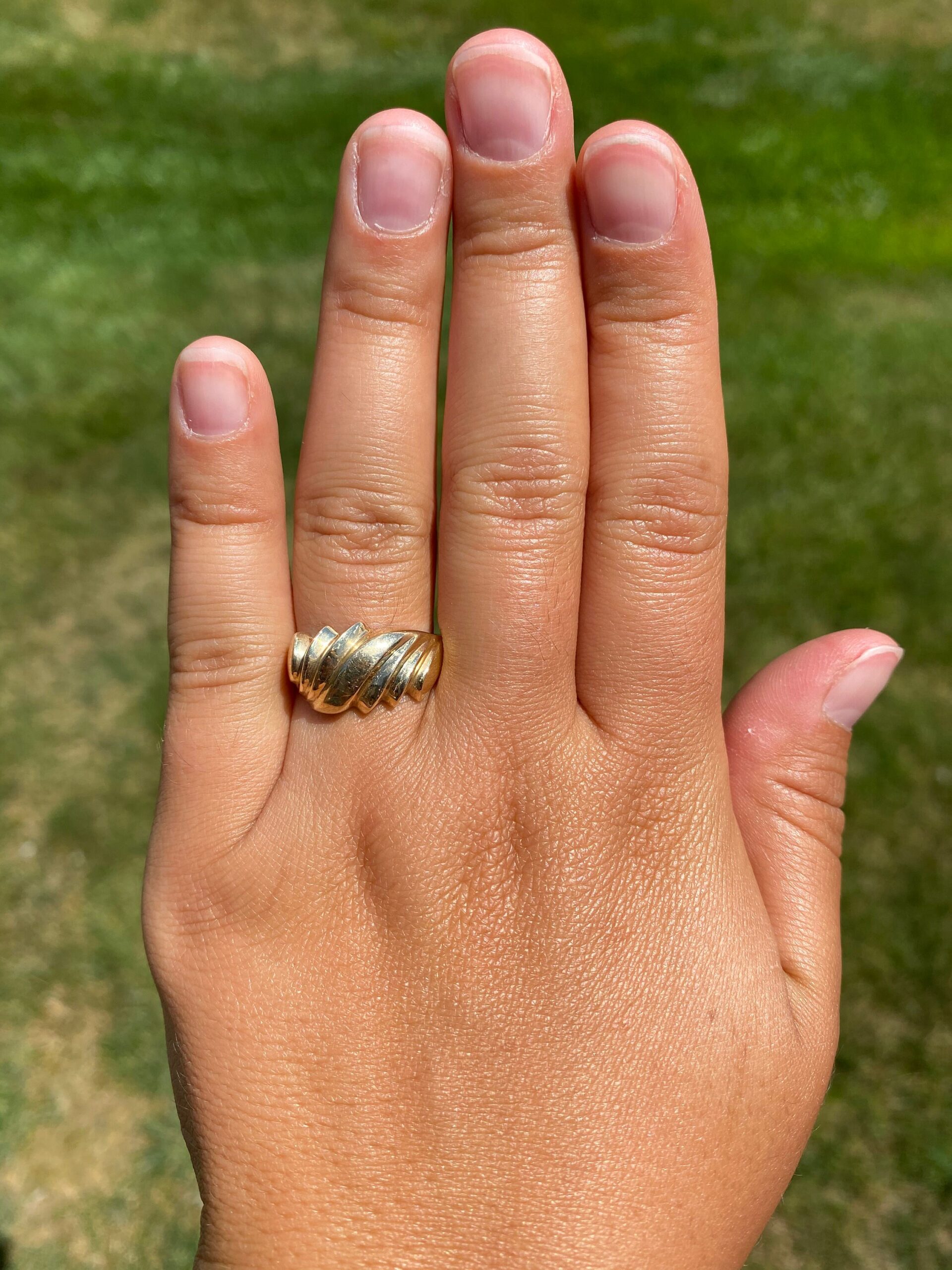 SOLD - The Ballard Street: Contemporary Yellow Gold Wave Ring - Image 7