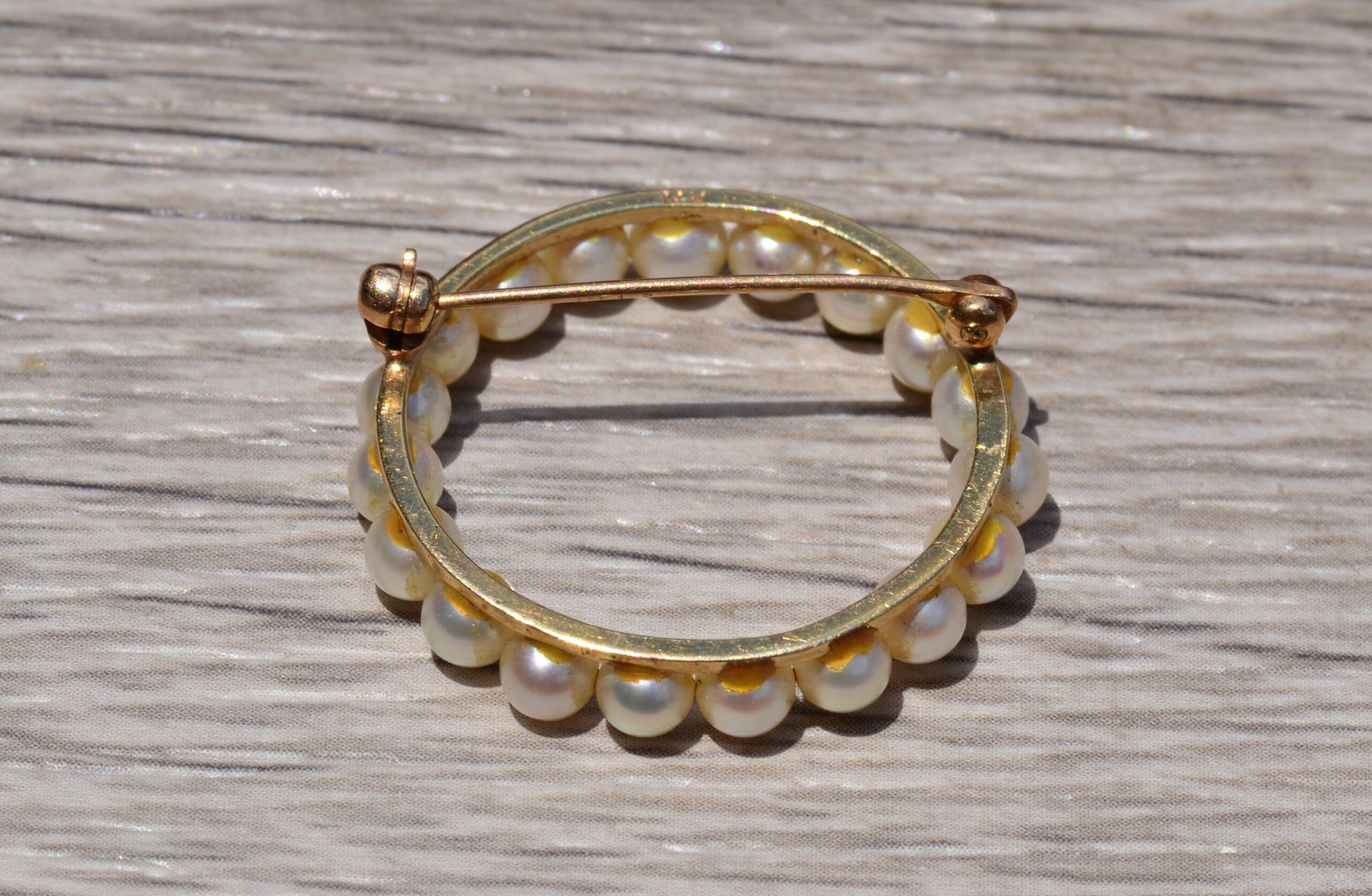 SOLD - The Nelda Boulevard: Antique Pearl Circle Brooch - Image 2