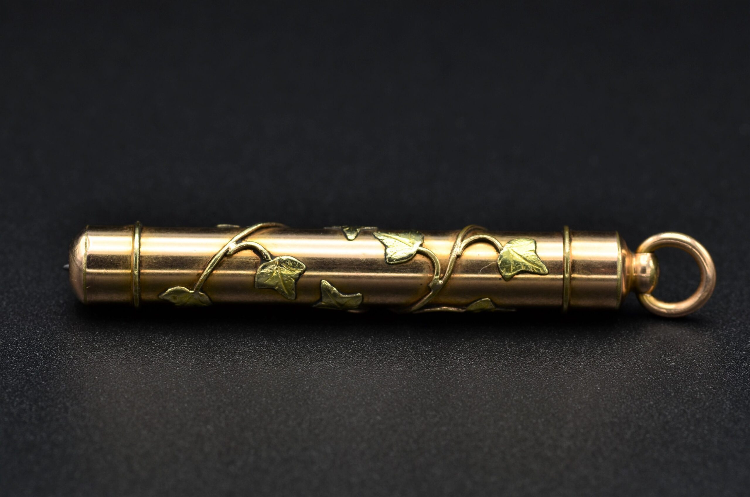 SOLD - The Cleveland: Antique Rose Gold Filled and Green Gold Mechanical Pencil Pendant - Image 6