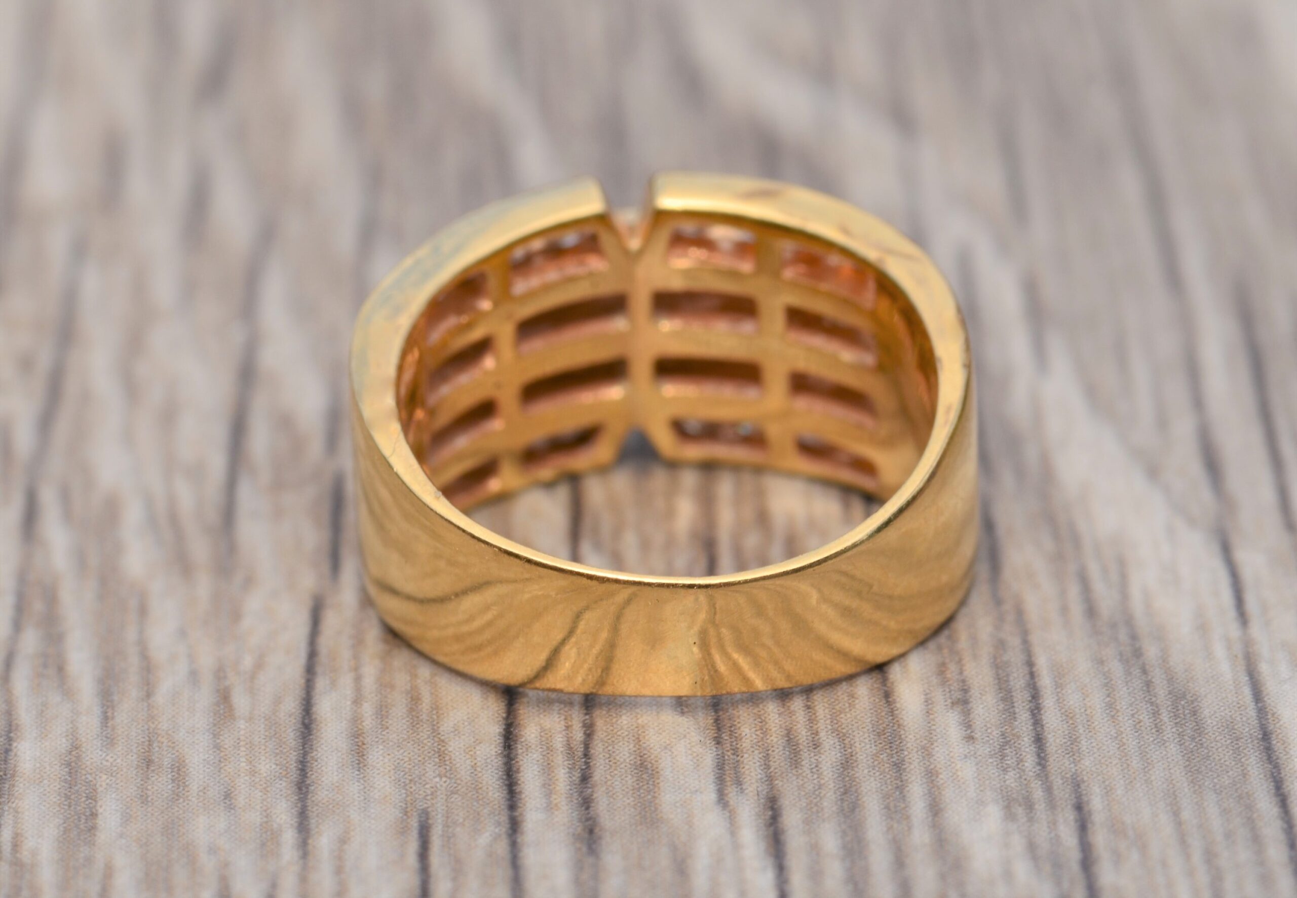 SOLD - The Nellis Boulevard: Yellow Gold Baguette and Round Diamond Ring - Image 3