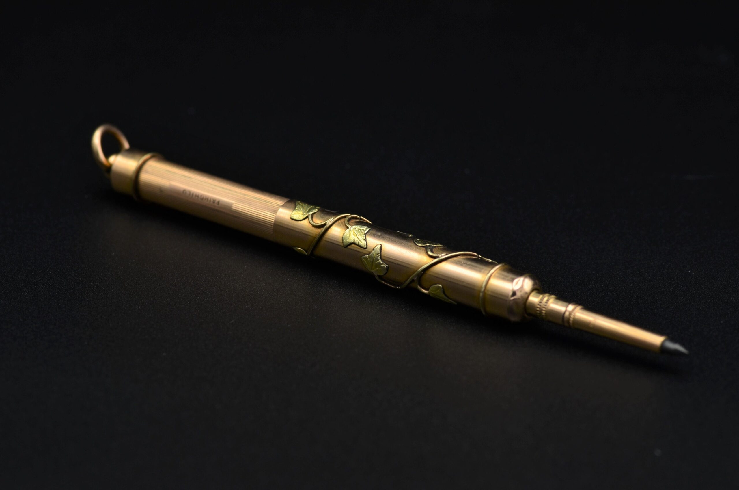SOLD - The Cleveland: Antique Rose Gold Filled and Green Gold Mechanical Pencil Pendant - Image 4