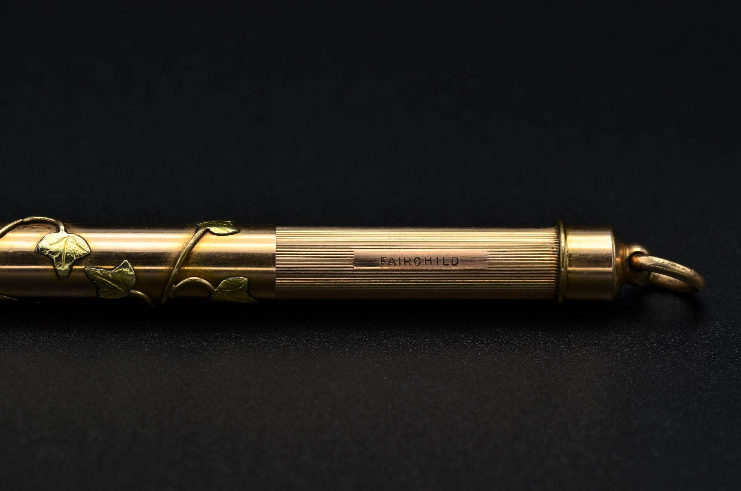 SOLD - The Cleveland: Antique Rose Gold Filled and Green Gold Mechanical Pencil Pendant - Image 5