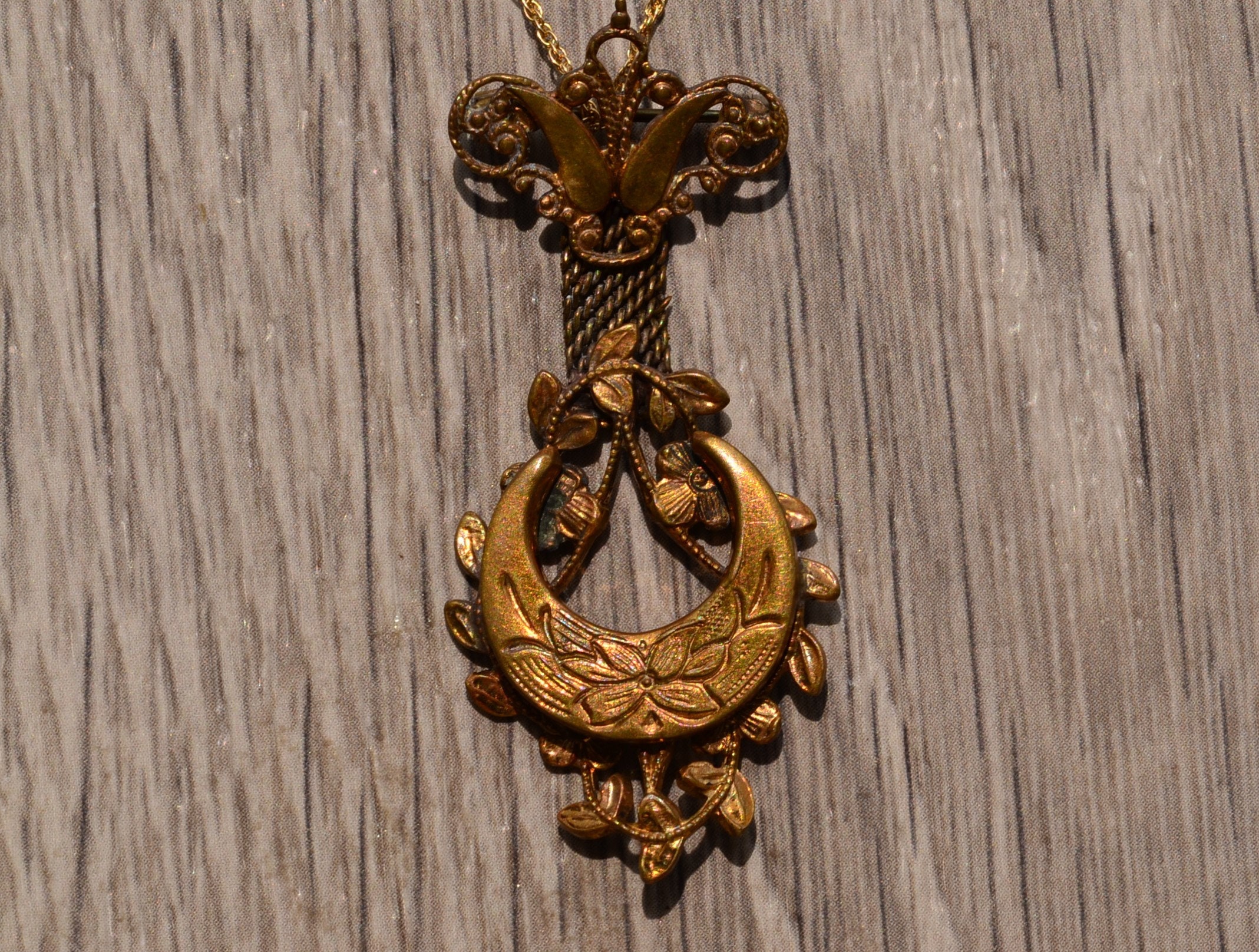 SOLD - The Lauer: Gold Filled Tassle Pendant/Brooch Combination Piece
