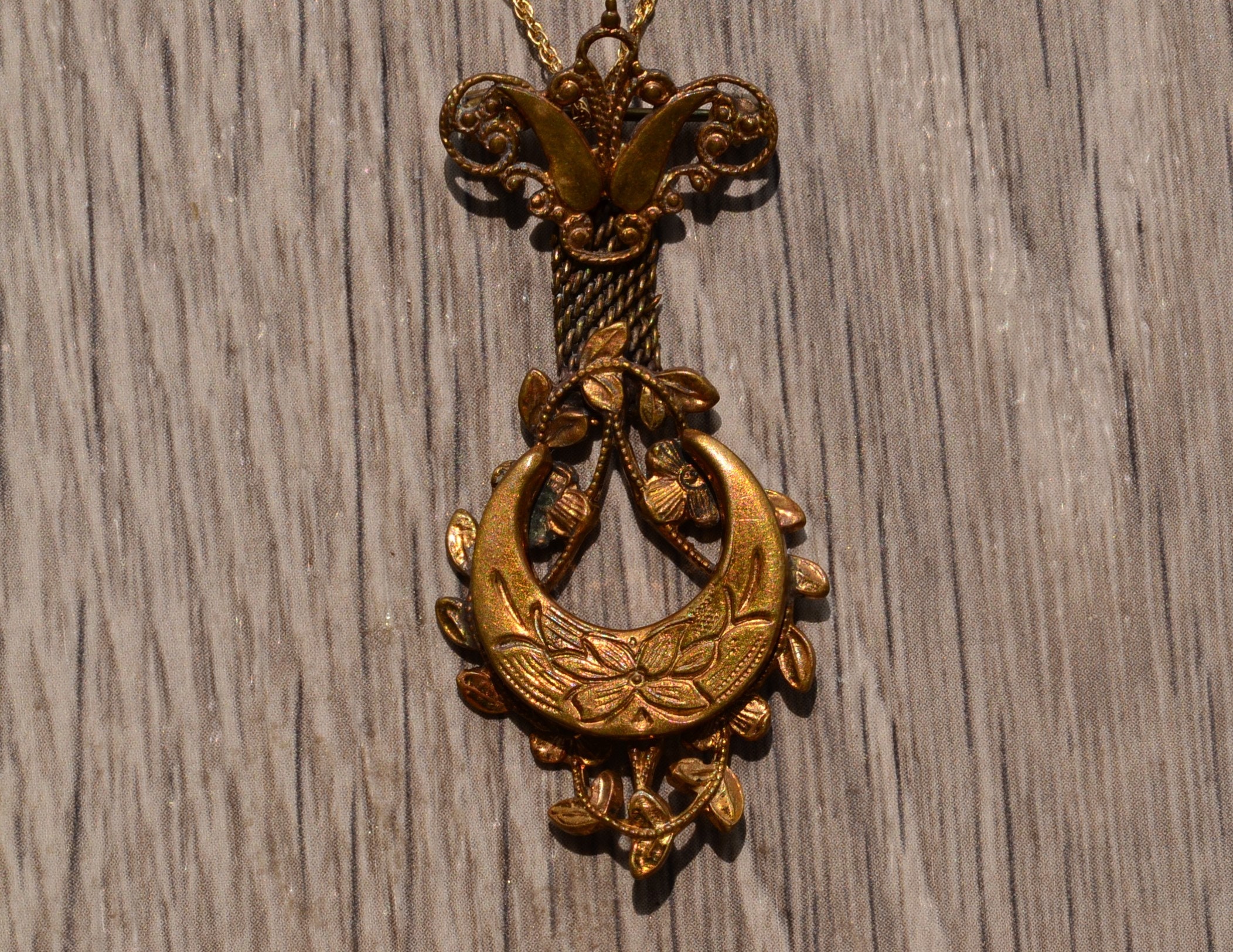 SOLD - The Lauer: Gold Filled Tassle Pendant/Brooch Combination Piece - Image 2