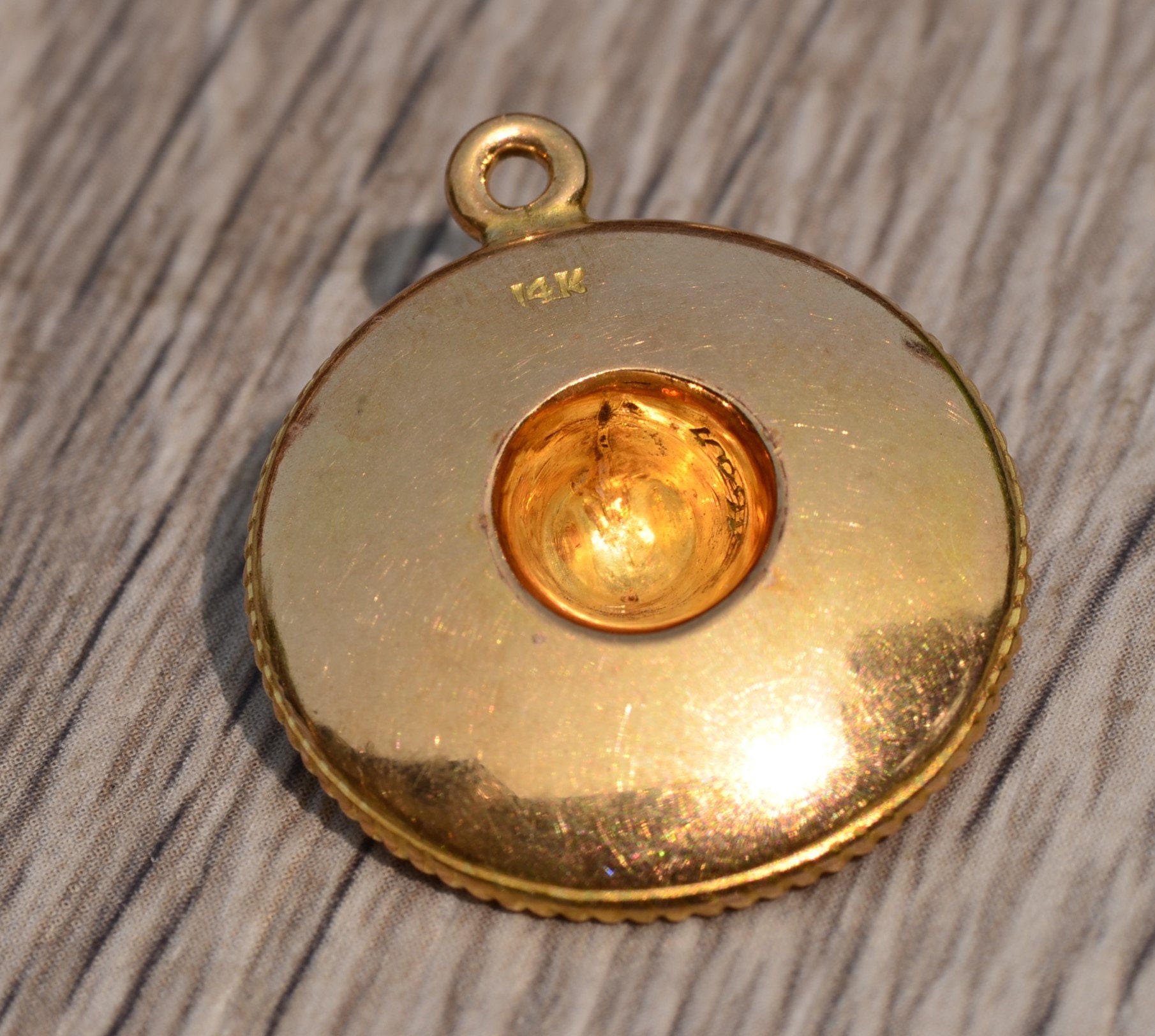 SOLD - The Sombra: Vintage 14 Karat Yellow Gold Sombrero Pendant - Image 2