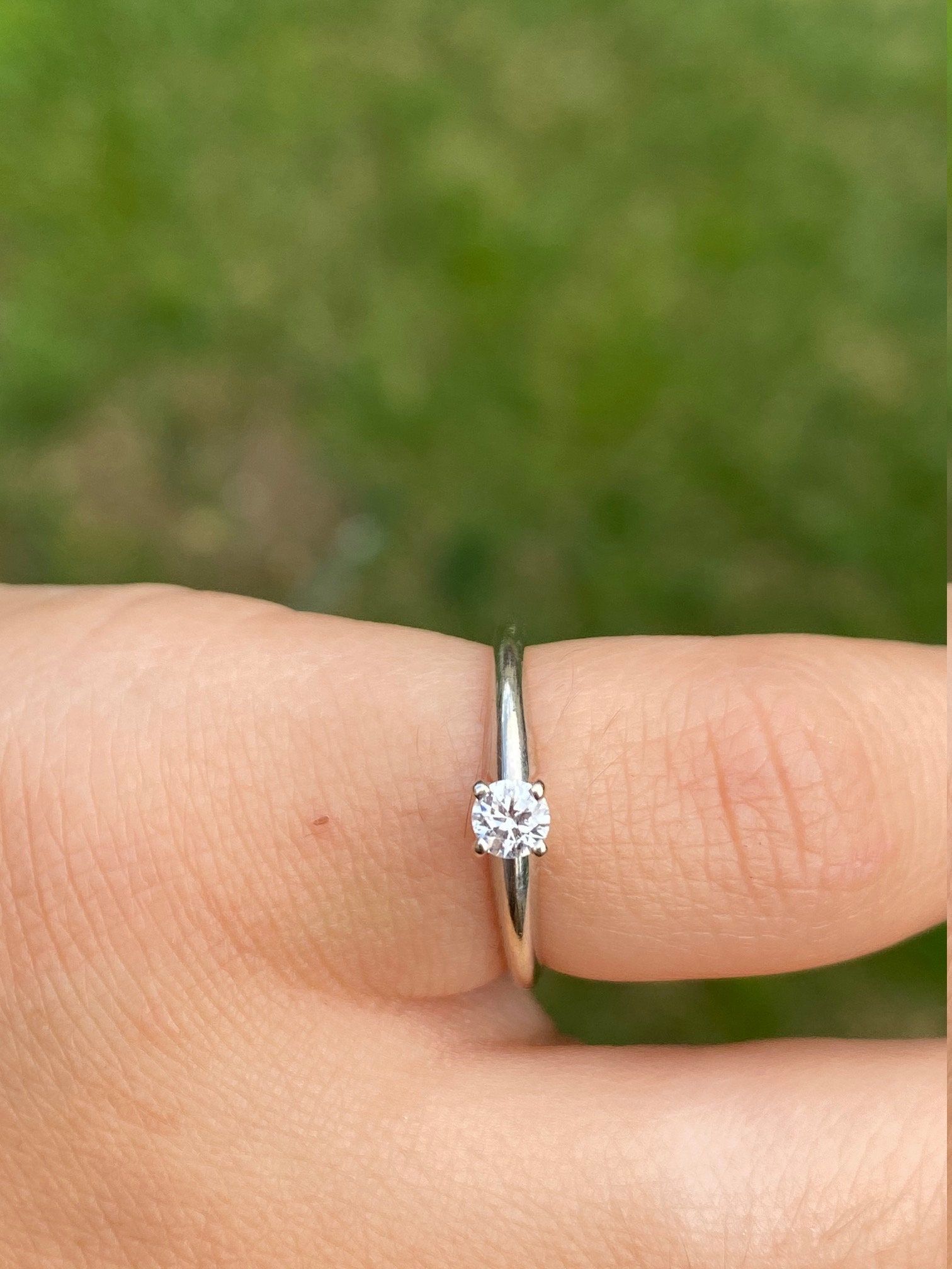 The Morro: Vintage White Gold Solitaire Diamond Engagement Ring - Image 6