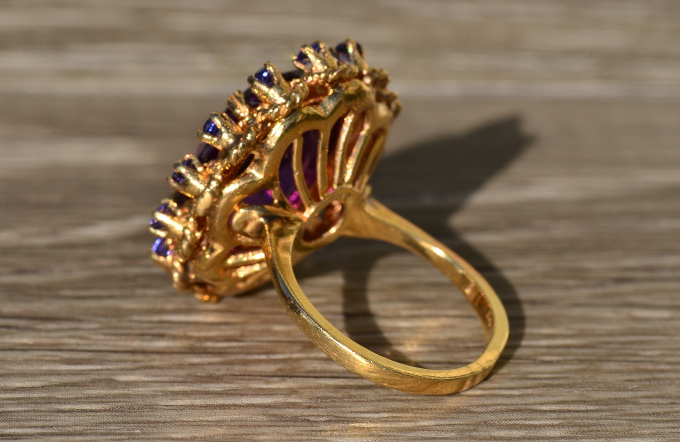 The Saunders: Ladies Bold Laboratory Grown Color Changing Sapphire Cocktail Ring - Image 3
