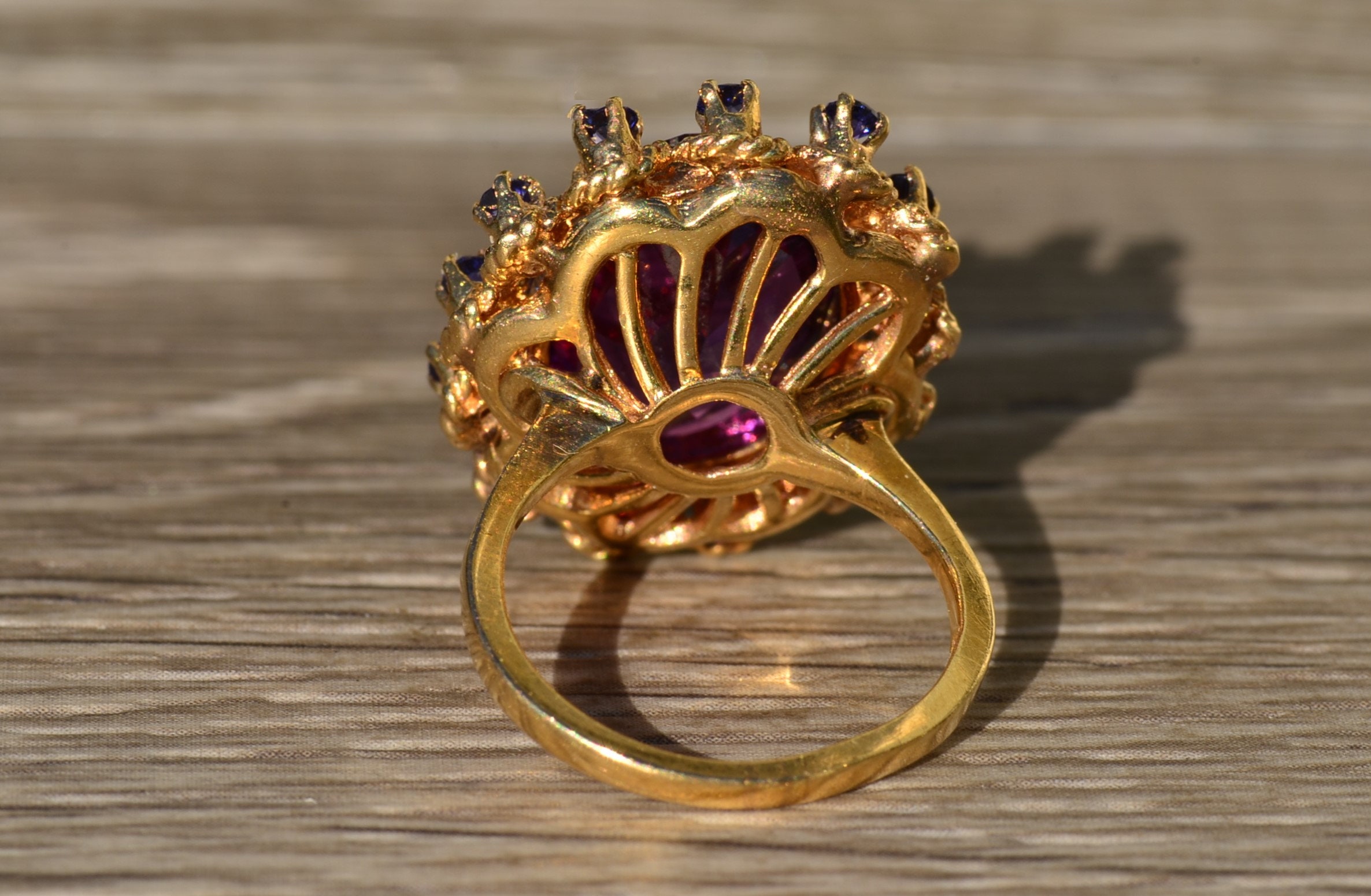 The Saunders: Ladies Bold Laboratory Grown Color Changing Sapphire Cocktail Ring - Image 4
