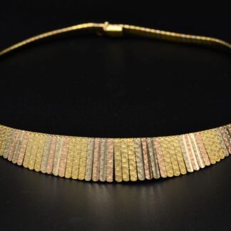SOLD - The Nashira:  Vintage Ladies 14K Tricolor Collar Necklace