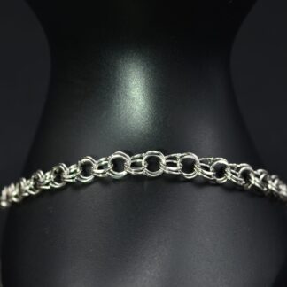 SOLD - The Reka:  Ladies Delicate 14K White Gold Double Curb Style Charm Bracelet