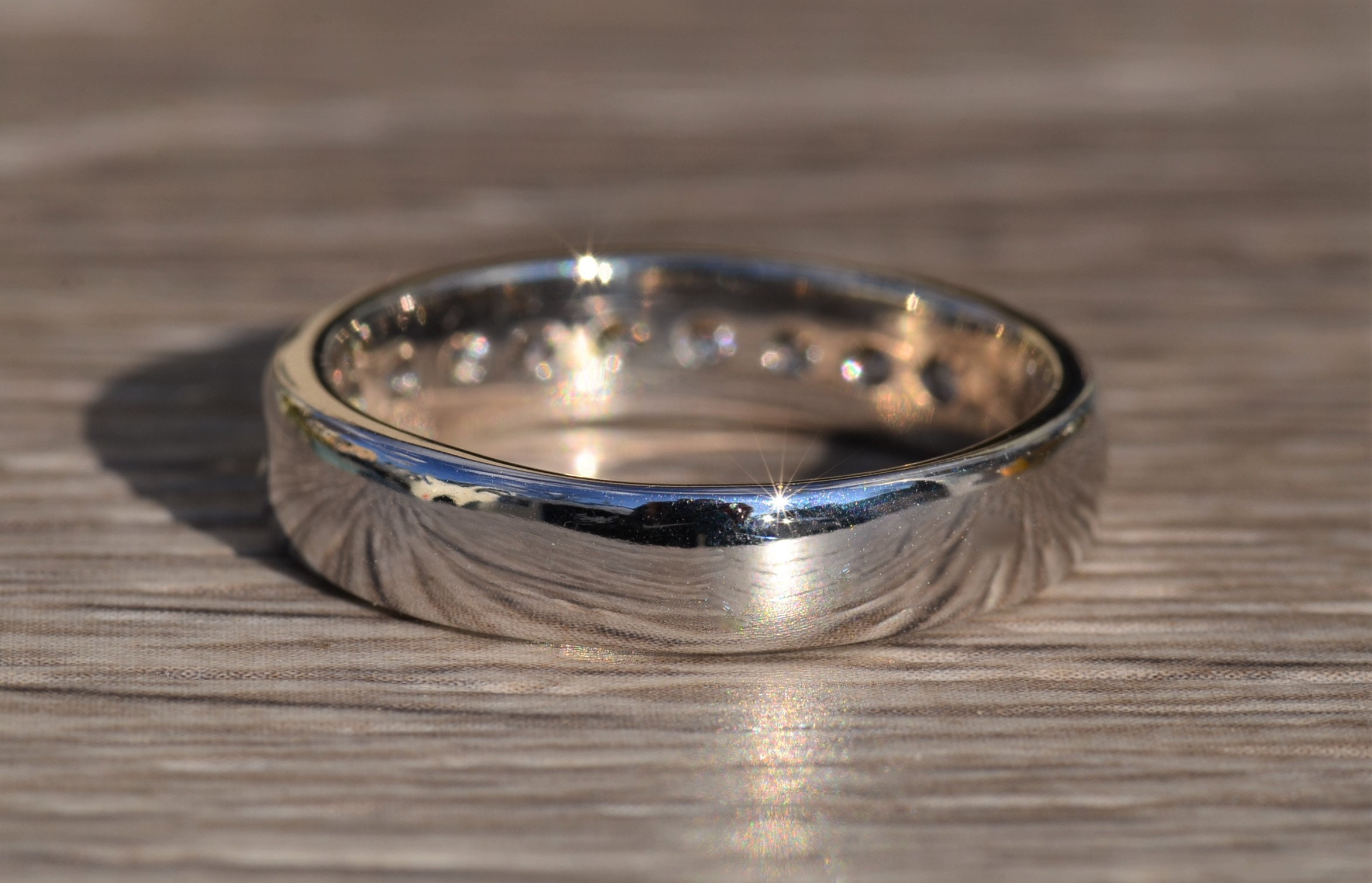 The Nurrin: Gentleman's 14K Channel Set Diamond Wedding Band - Image 3