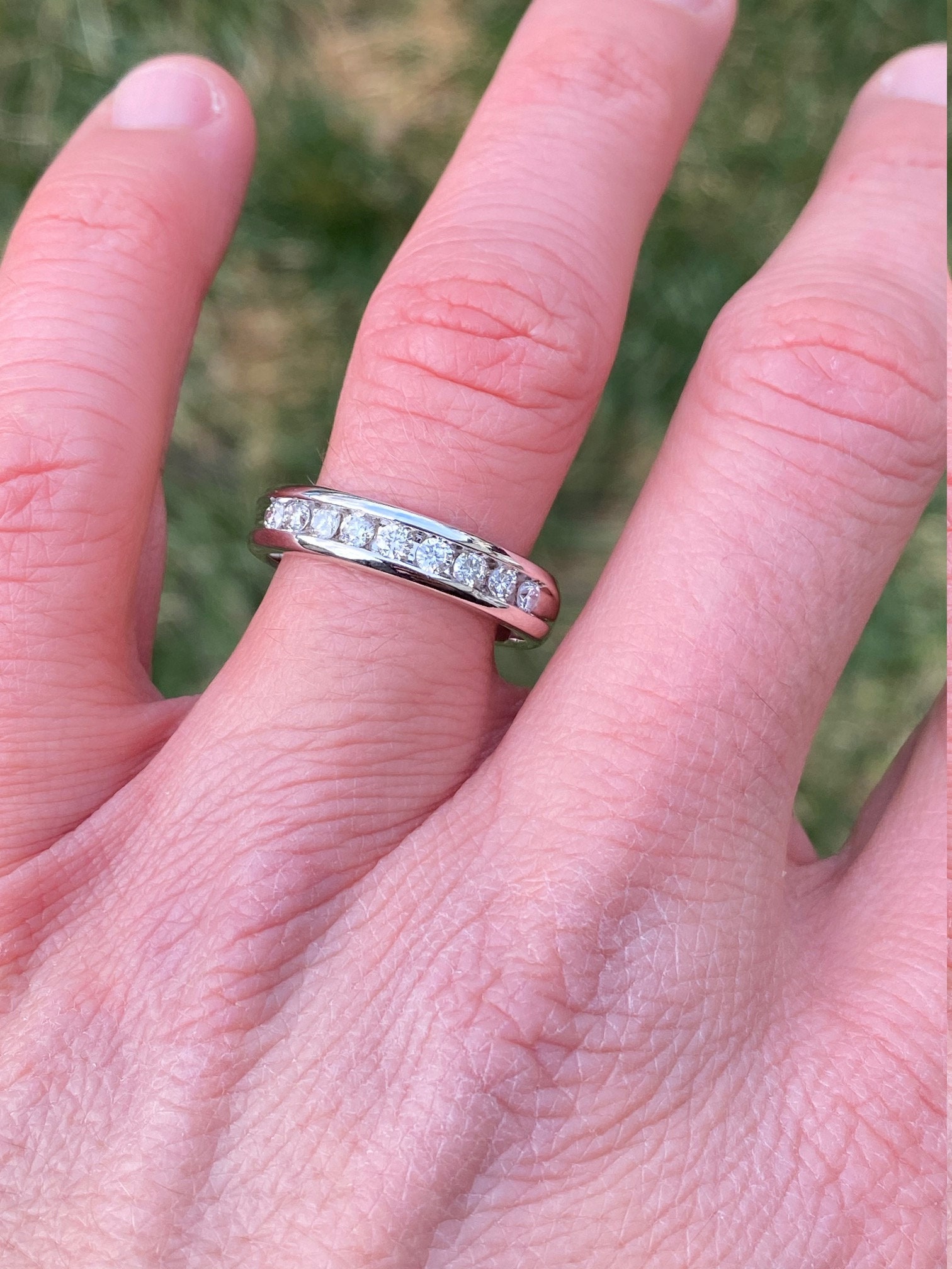The Nurrin: Gentleman's 14K Channel Set Diamond Wedding Band - Image 6