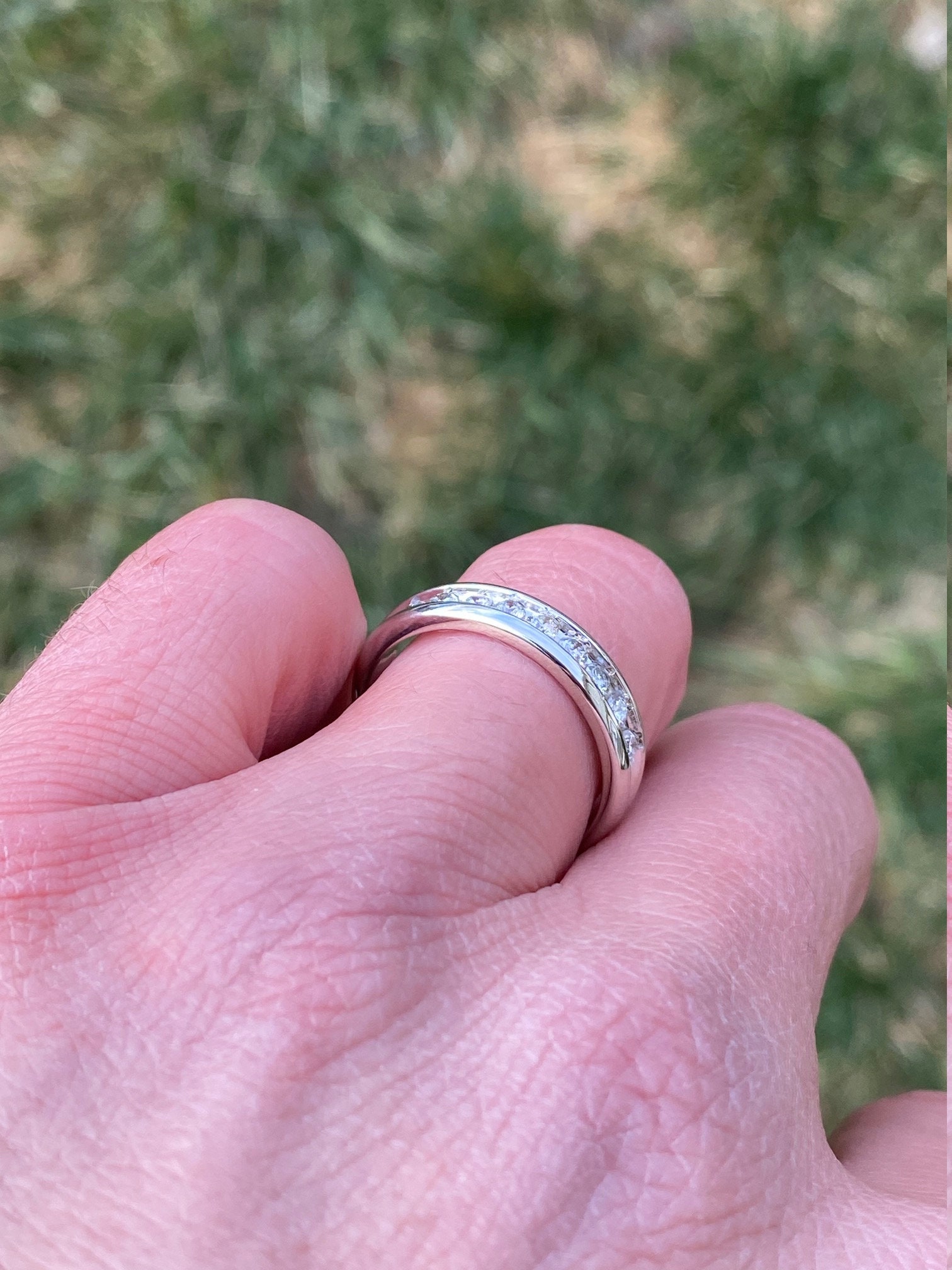 The Nurrin: Gentleman's 14K Channel Set Diamond Wedding Band - Image 8