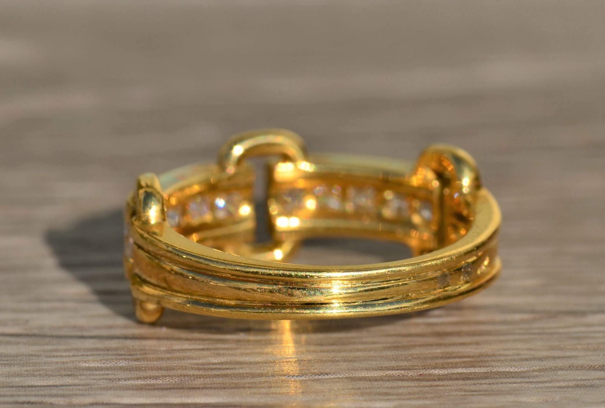 The Evania: Ladies 18K Diamond Buckle Style Ring - Image 3