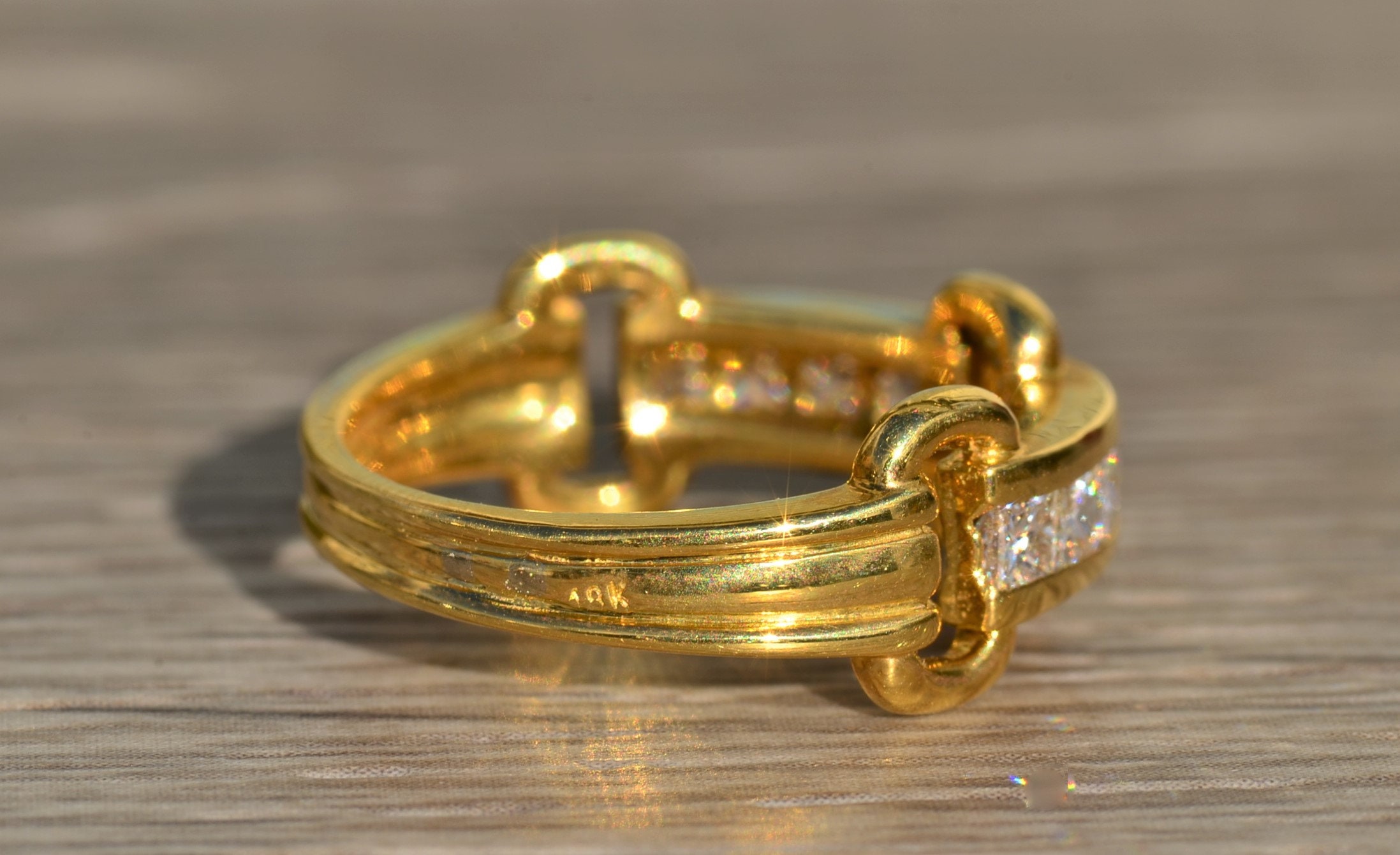 The Evania: Ladies 18K Diamond Buckle Style Ring - Image 4