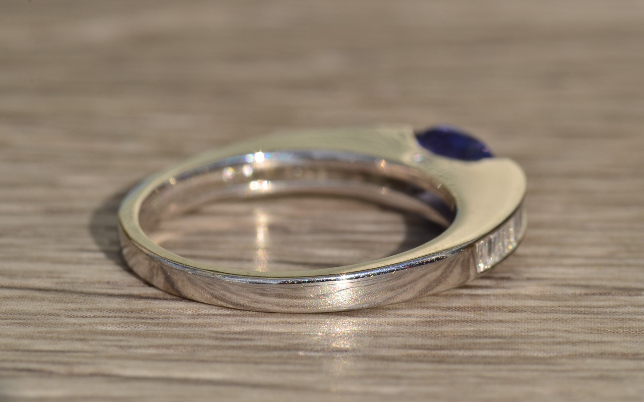 The Kineta: Ladies Tanzanite and Diamond Ring in 18K - Image 4