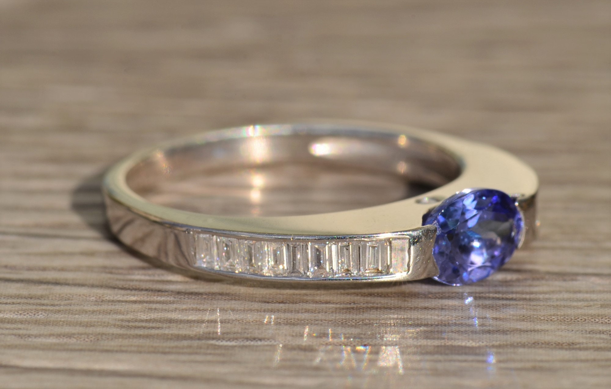 The Kineta: Ladies Tanzanite and Diamond Ring in 18K - Image 5