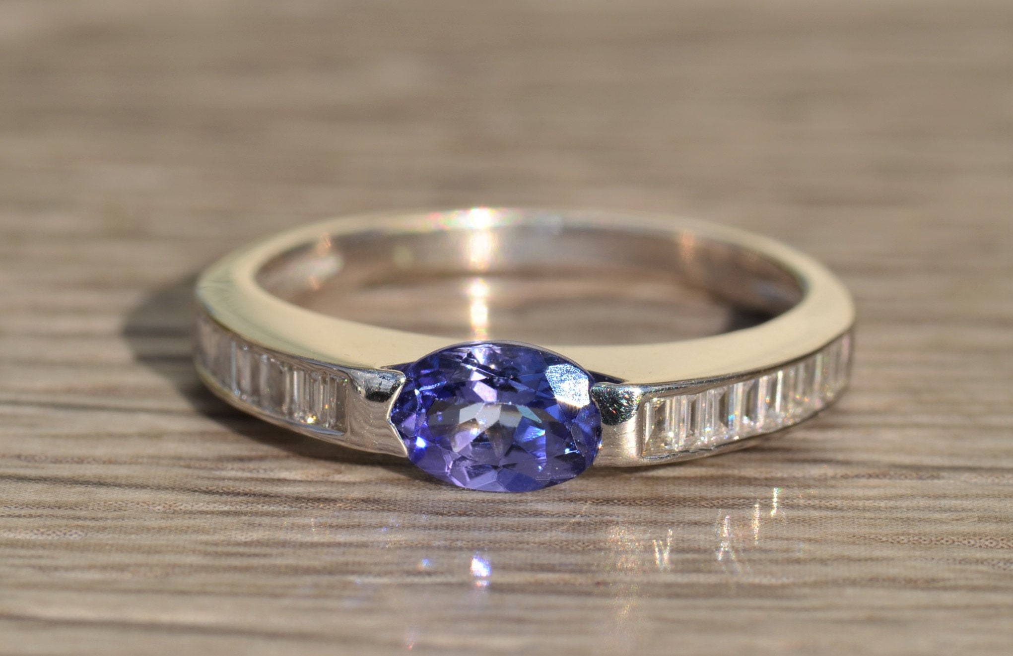 The Kineta: Ladies Tanzanite and Diamond Ring in 18K - Image 6