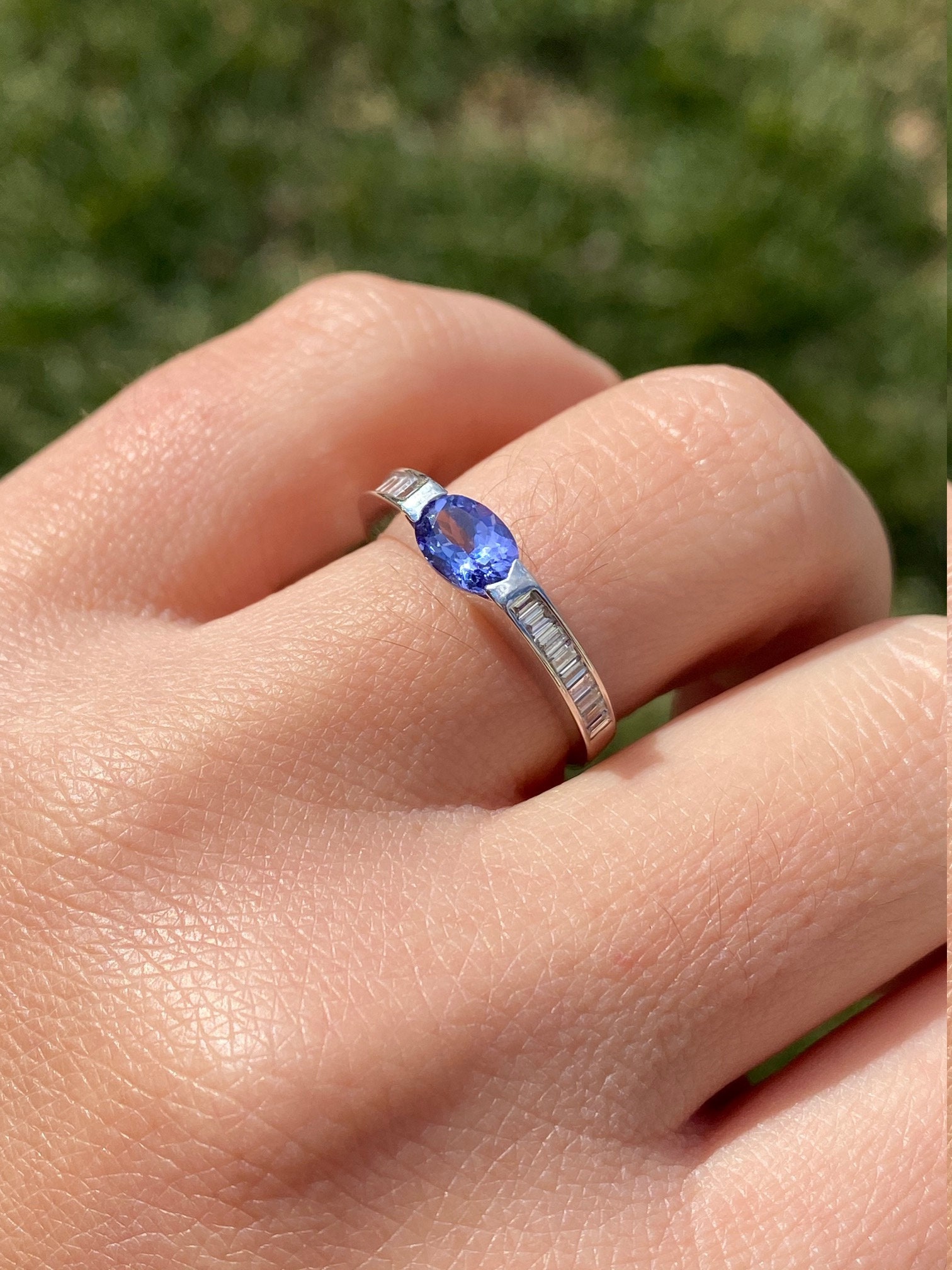 The Kineta: Ladies Tanzanite and Diamond Ring in 18K - Image 9
