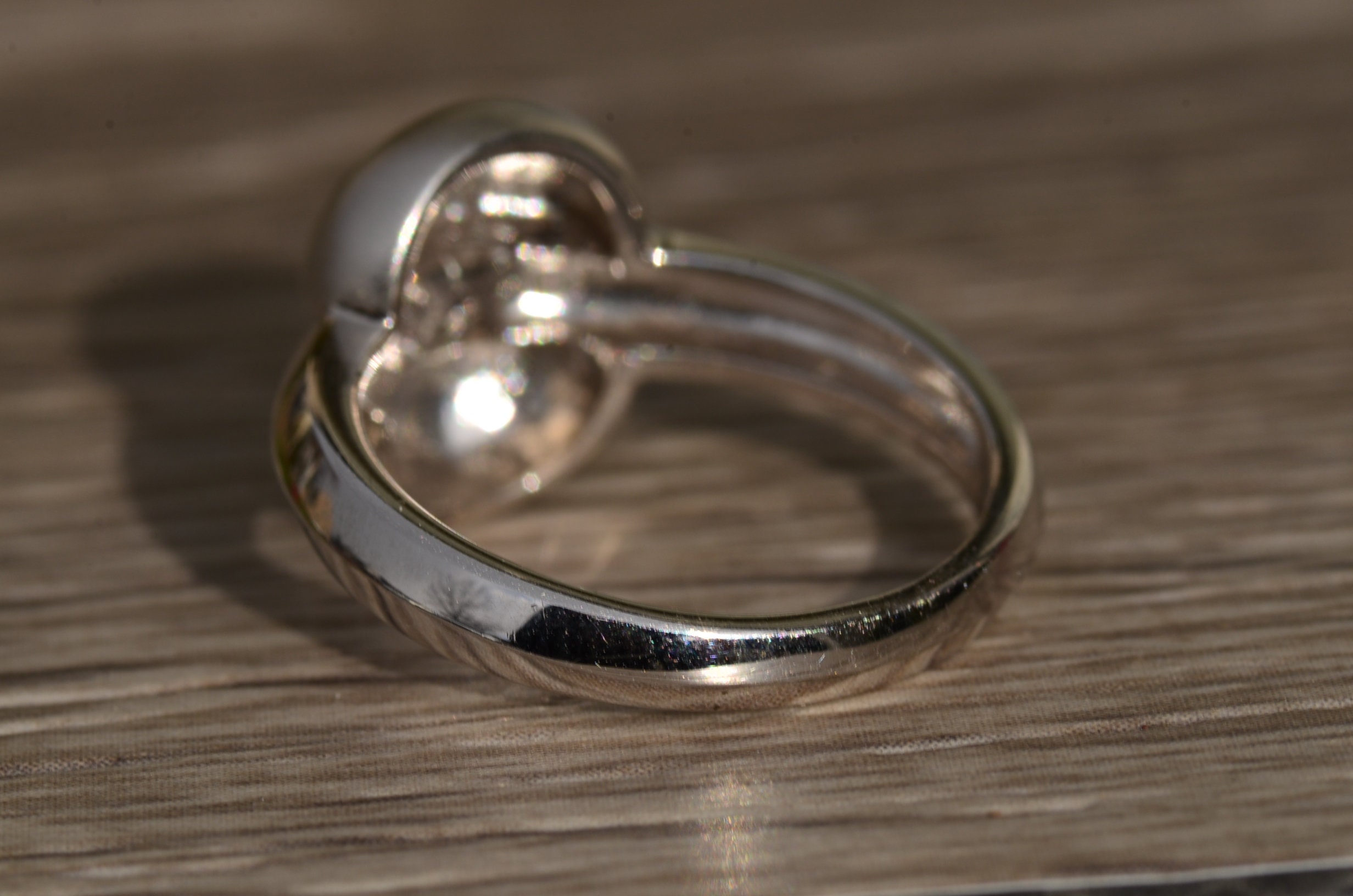 The Mirren: Ladies Mid Century Modern 14K White Gold and Diamond Ring - Image 3