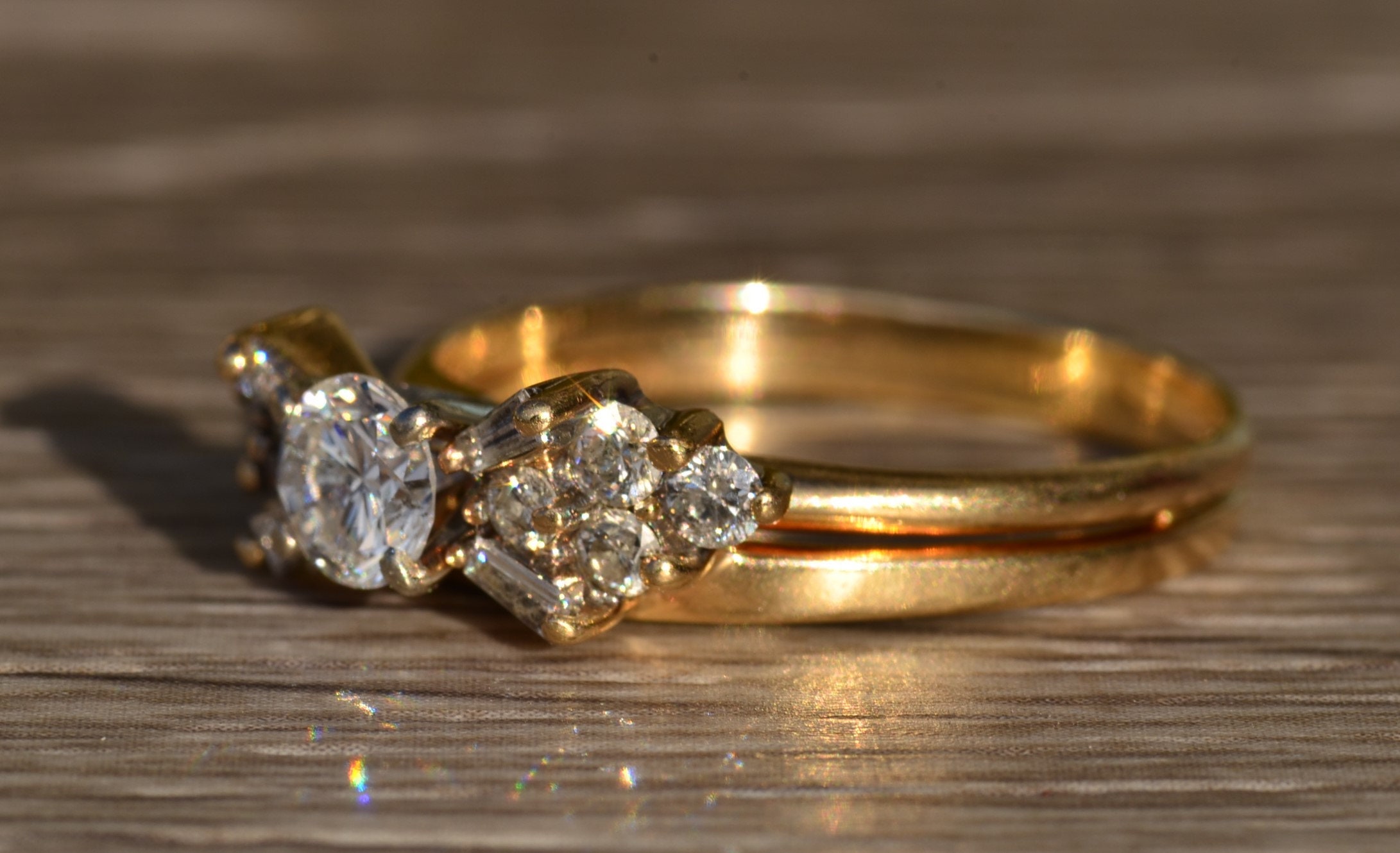 SOLD - The Moira: Ladies Signed R Star 14K Gold and Diamond Engagement Ring - Image 2