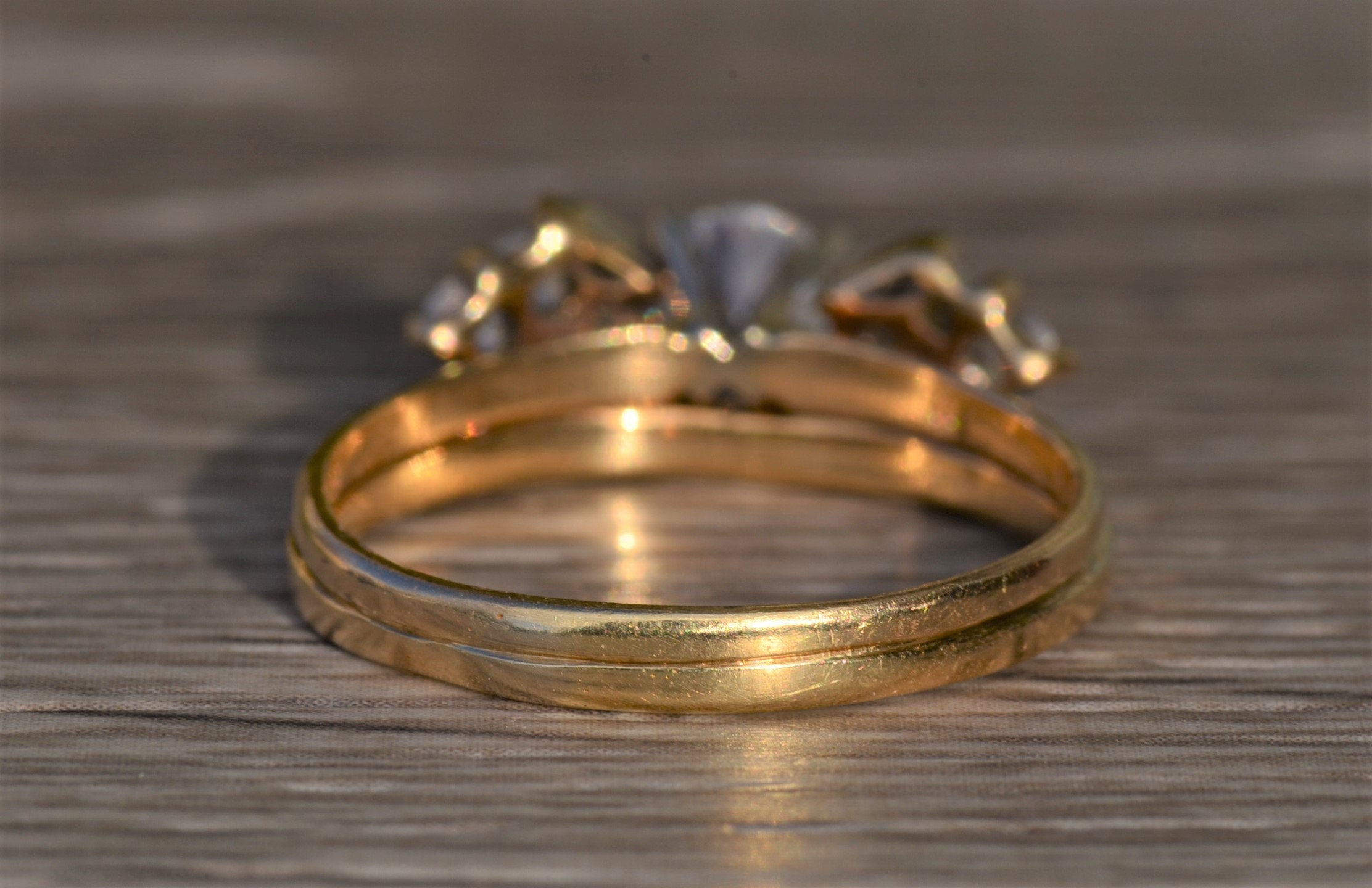 SOLD - The Moira: Ladies Signed R Star 14K Gold and Diamond Engagement Ring - Image 3