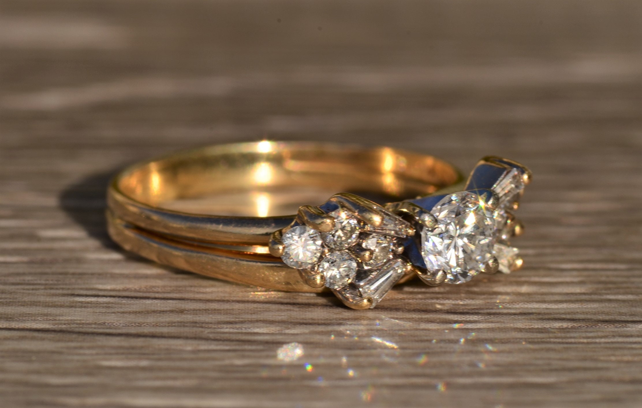 SOLD - The Moira: Ladies Signed R Star 14K Gold and Diamond Engagement Ring - Image 4