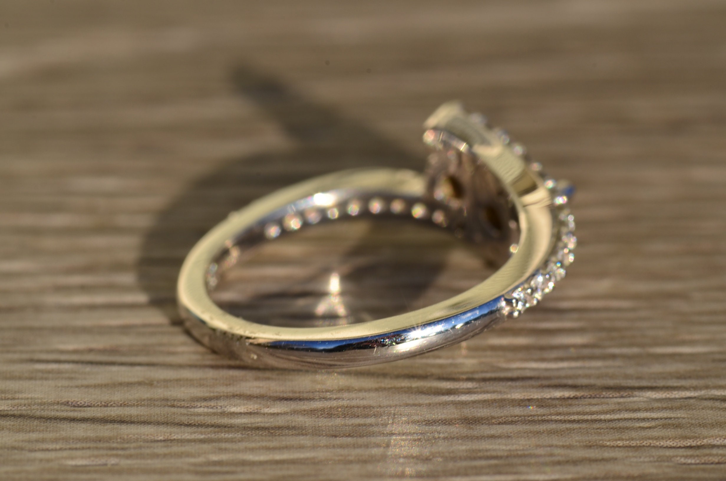 The Elidia: Ladies 14K Two Stone Diamond Bypass Ring - Image 5