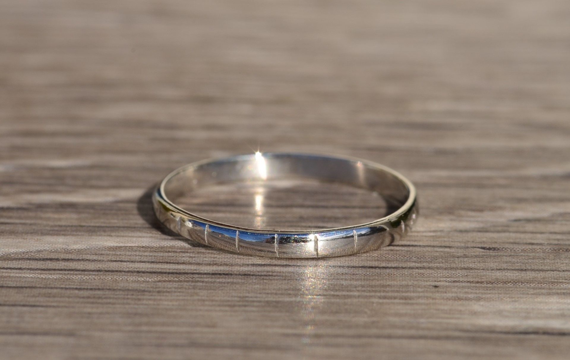 SOLD - The Ximena: Ladies Antique Platinum Wedding Band - Image 2