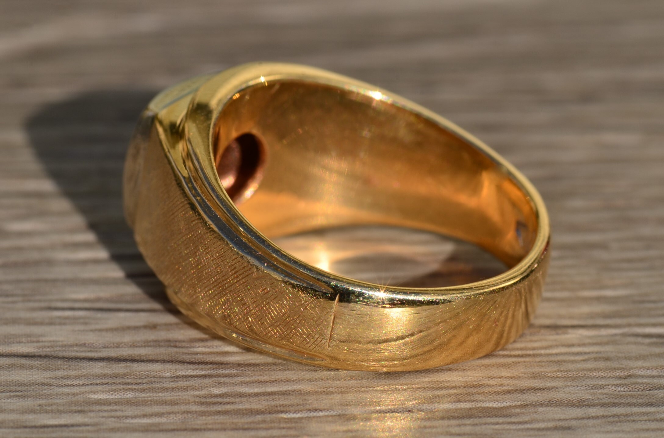 SOLD - The Hadria: Gentleman's Vintage Diamond Ring in 14K Yellow Gold - Image 2