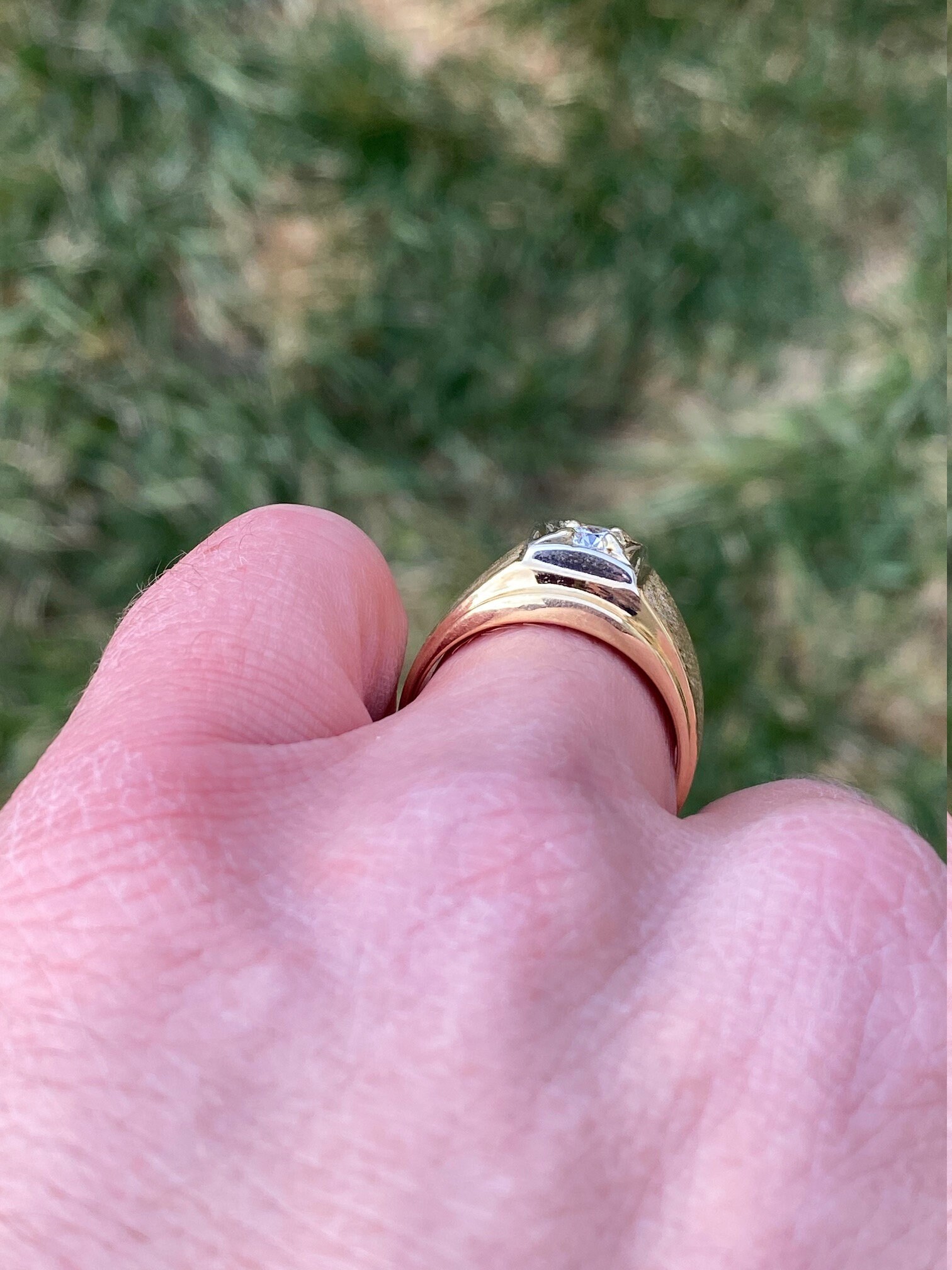 SOLD - The Hadria: Gentleman's Vintage Diamond Ring in 14K Yellow Gold - Image 8