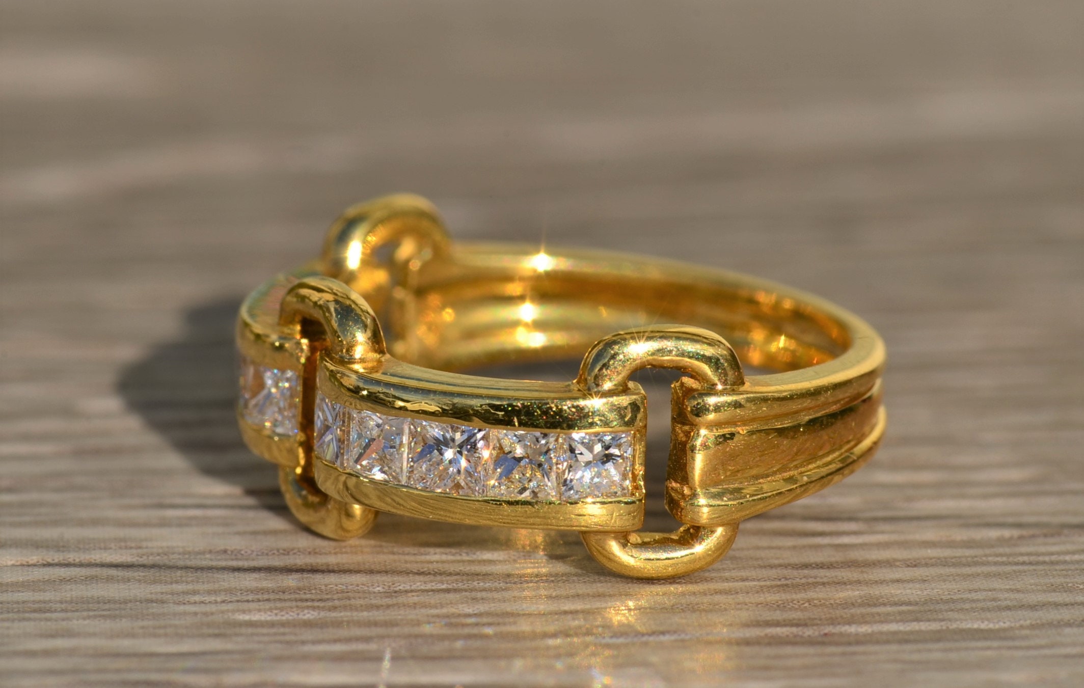 The Evania: Ladies 18K Diamond Buckle Style Ring - Image 2