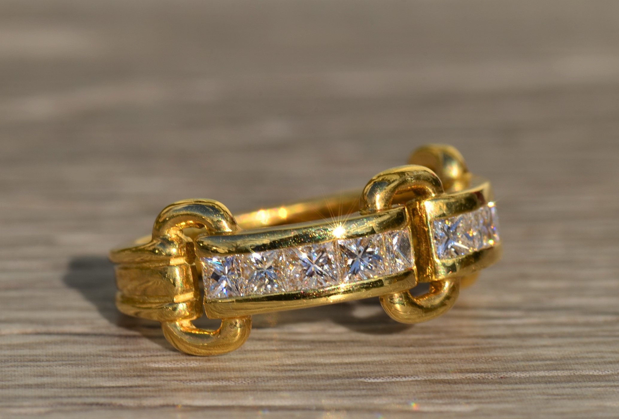 The Evania: Ladies 18K Diamond Buckle Style Ring - Image 5