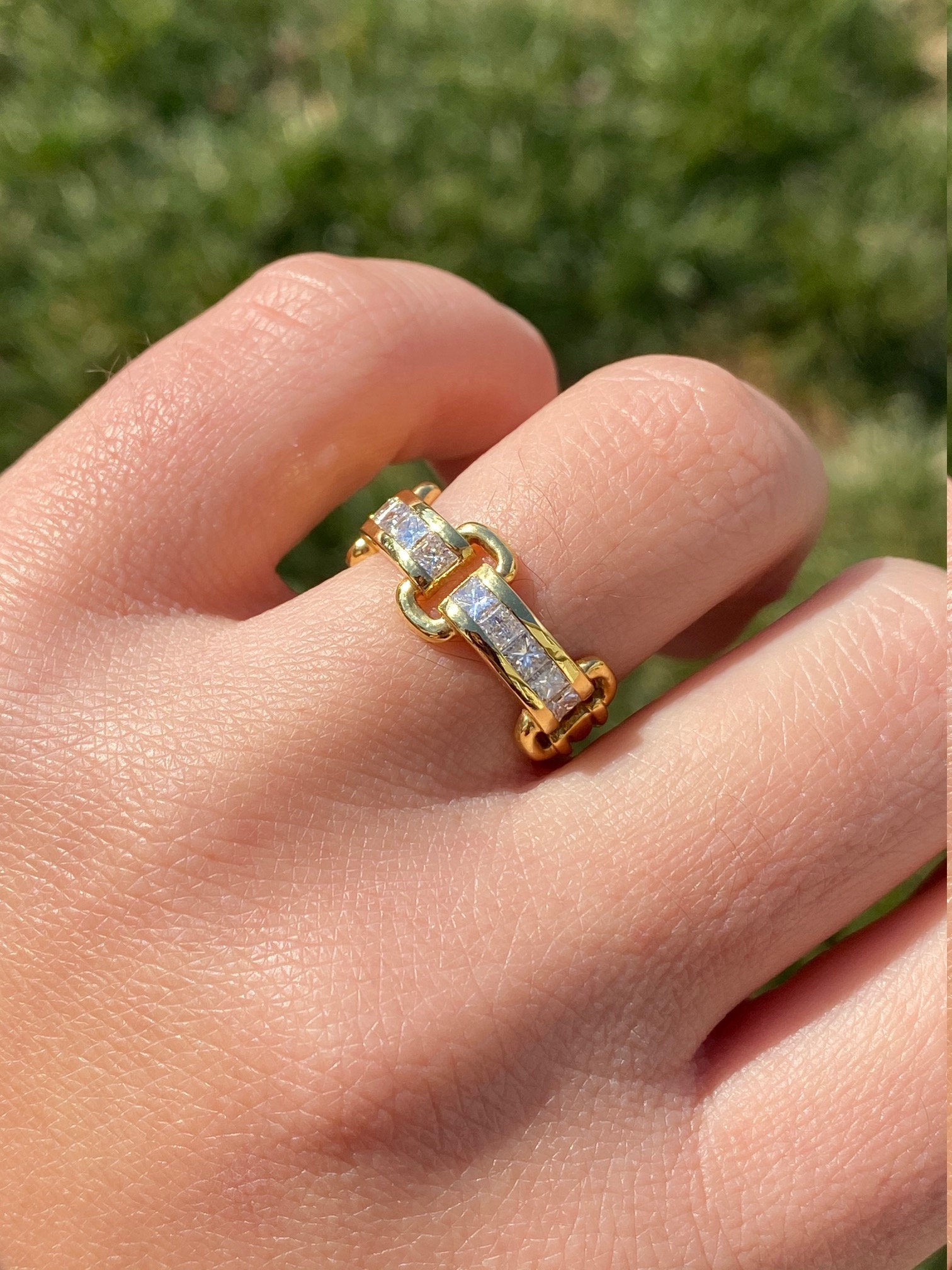 The Evania: Ladies 18K Diamond Buckle Style Ring - Image 8