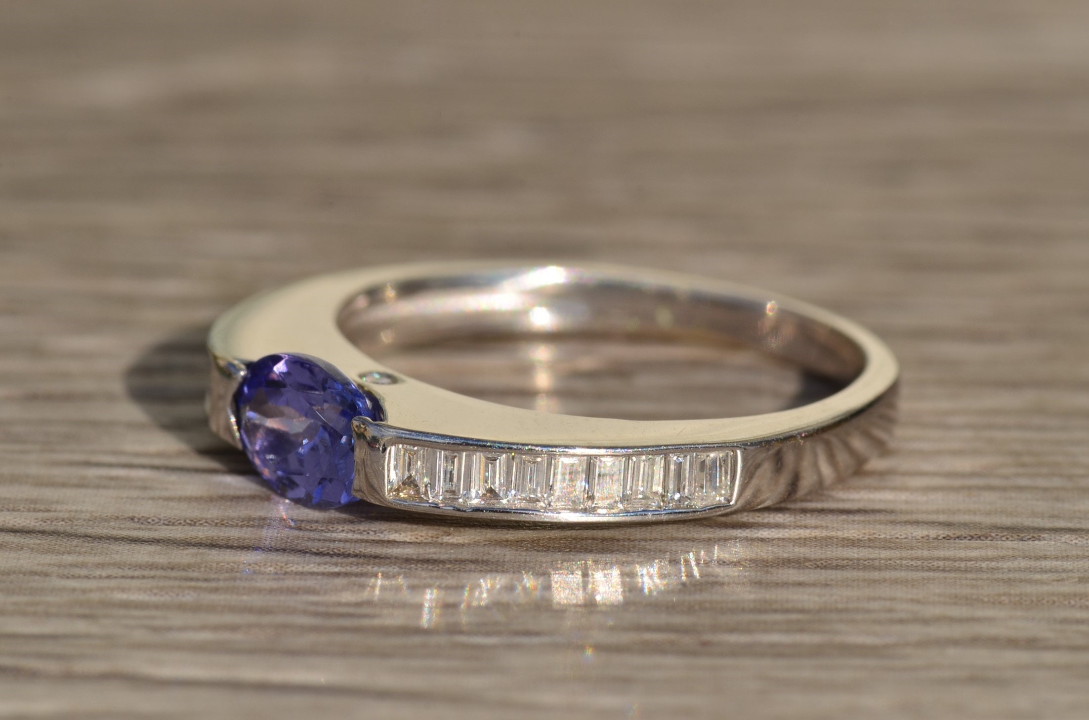 The Kineta: Ladies Tanzanite and Diamond Ring in 18K - Image 2