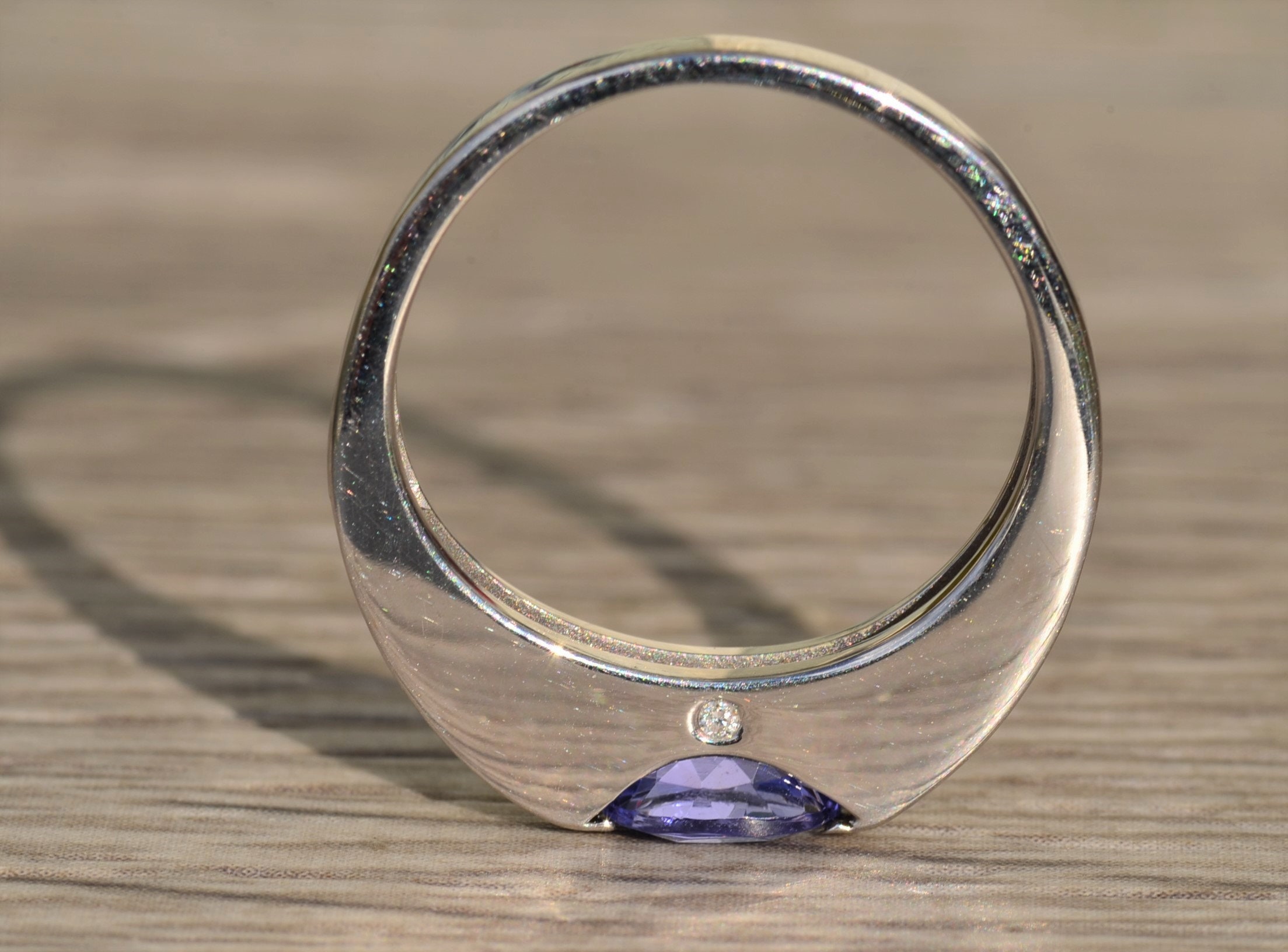 The Kineta: Ladies Tanzanite and Diamond Ring in 18K - Image 7