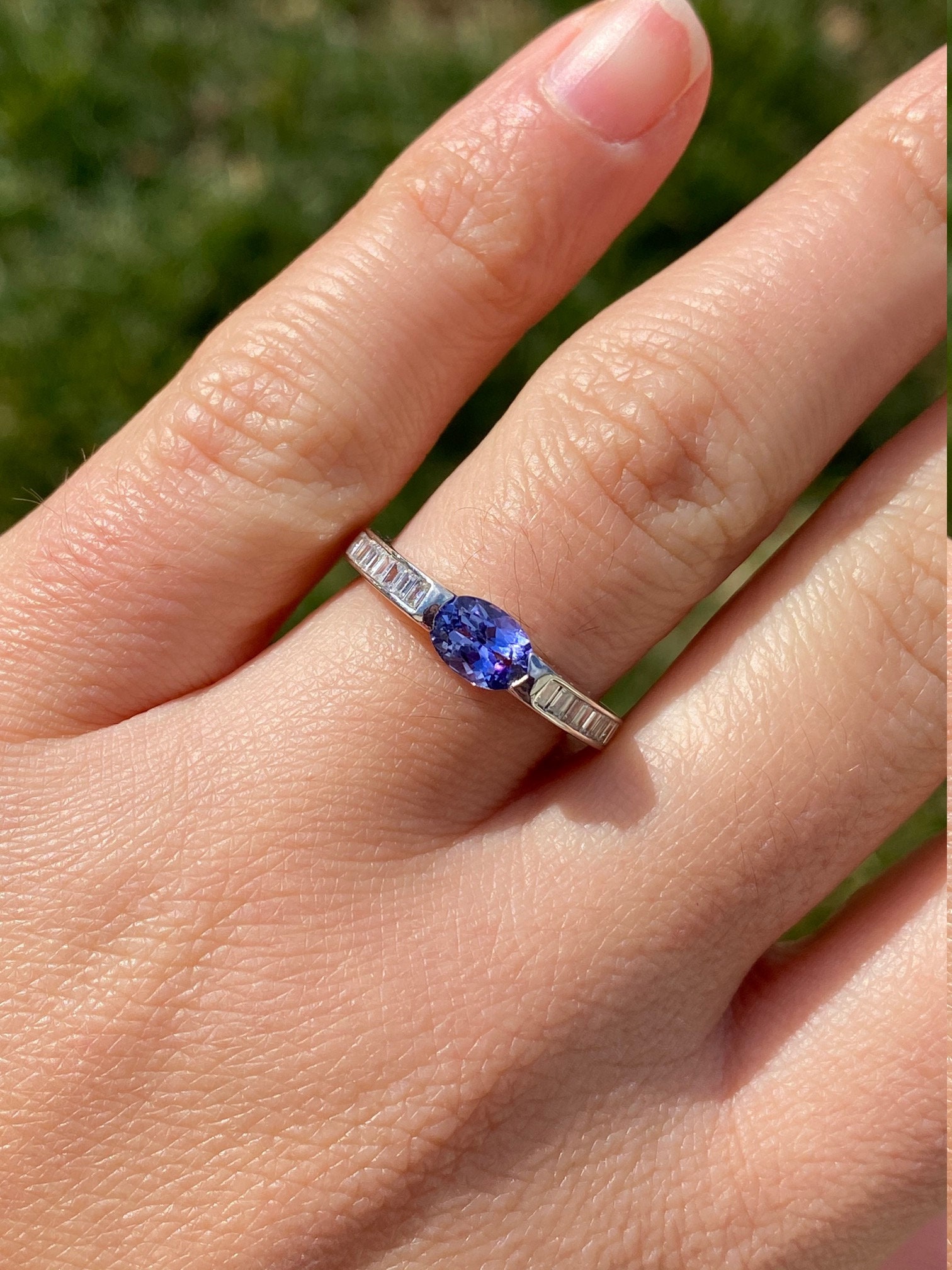 The Kineta: Ladies Tanzanite and Diamond Ring in 18K - Image 8
