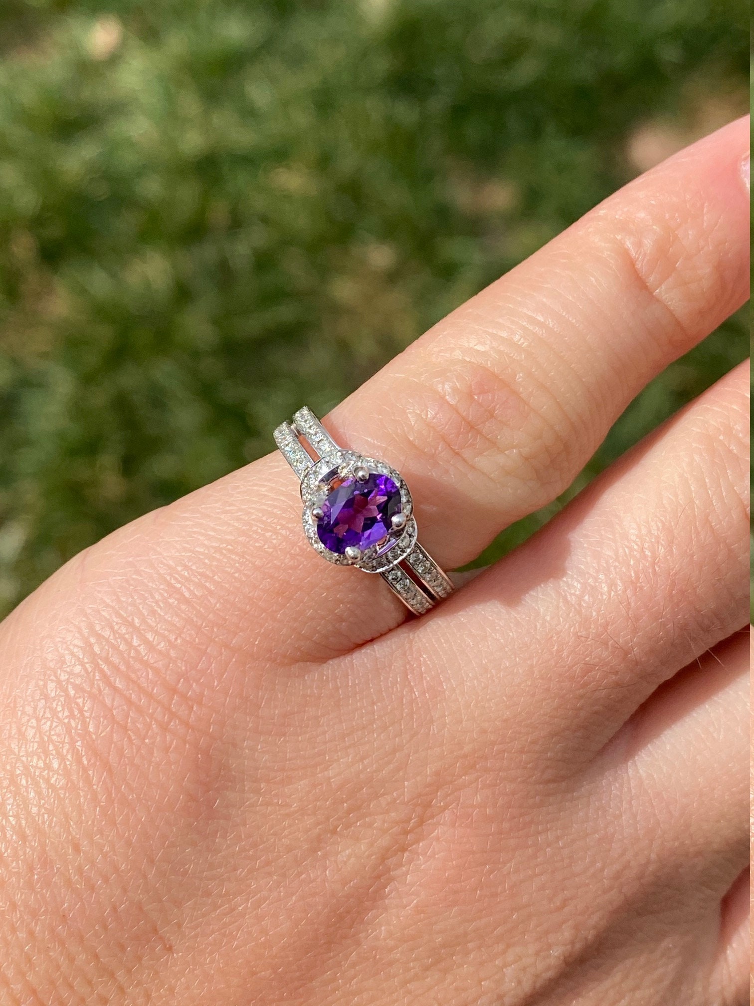 The Keltie: Ladies Signed Hearts on Fire Amethyst and Diamond Engagement Ring - Image 7