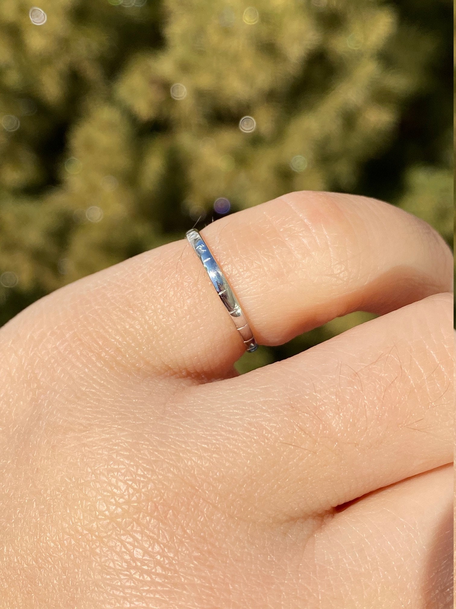 SOLD - The Ximena: Ladies Antique Platinum Wedding Band - Image 4