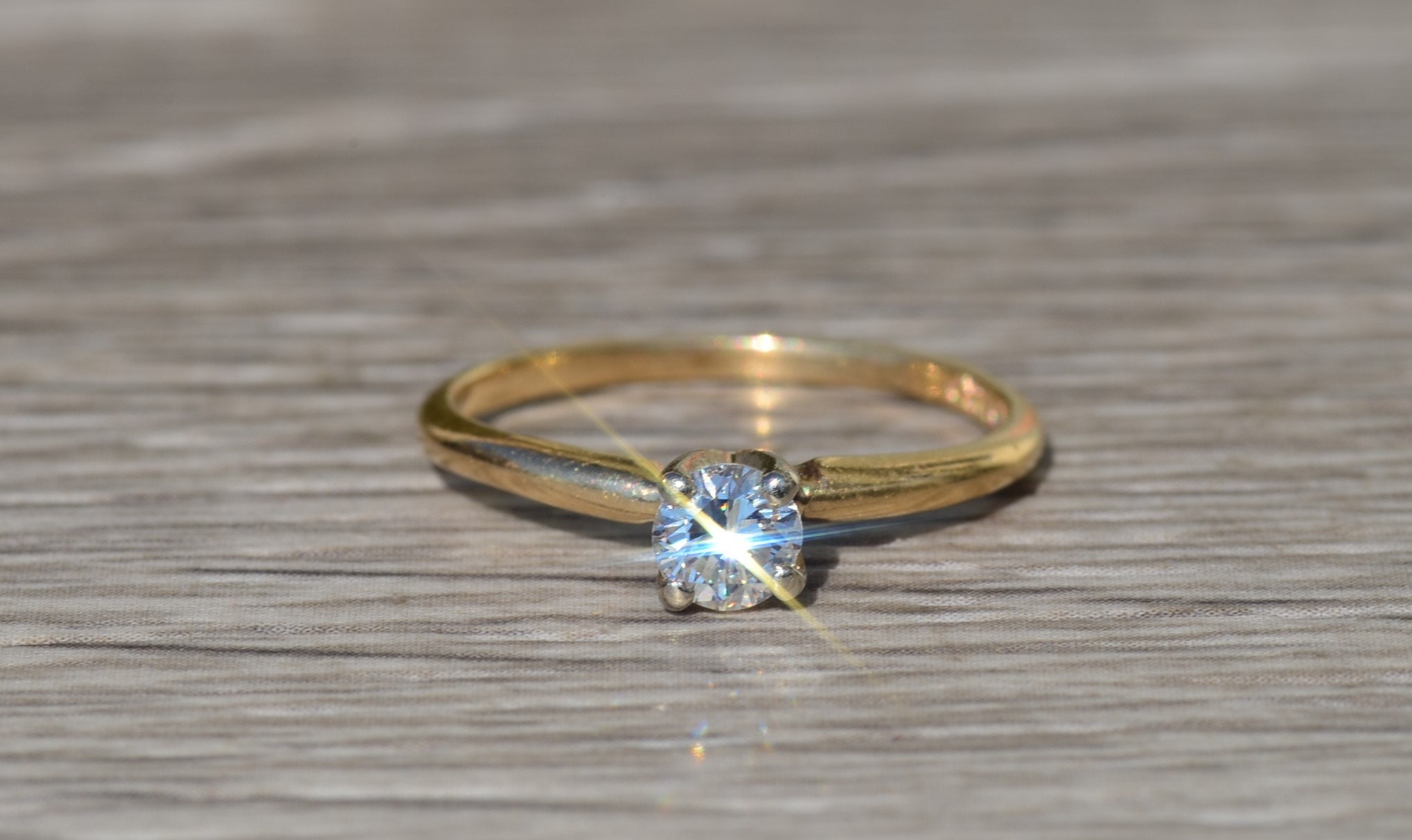 The Kaisley: Ladies Vintage 14K Diamond Solitaire Engagement Ring - Image 6